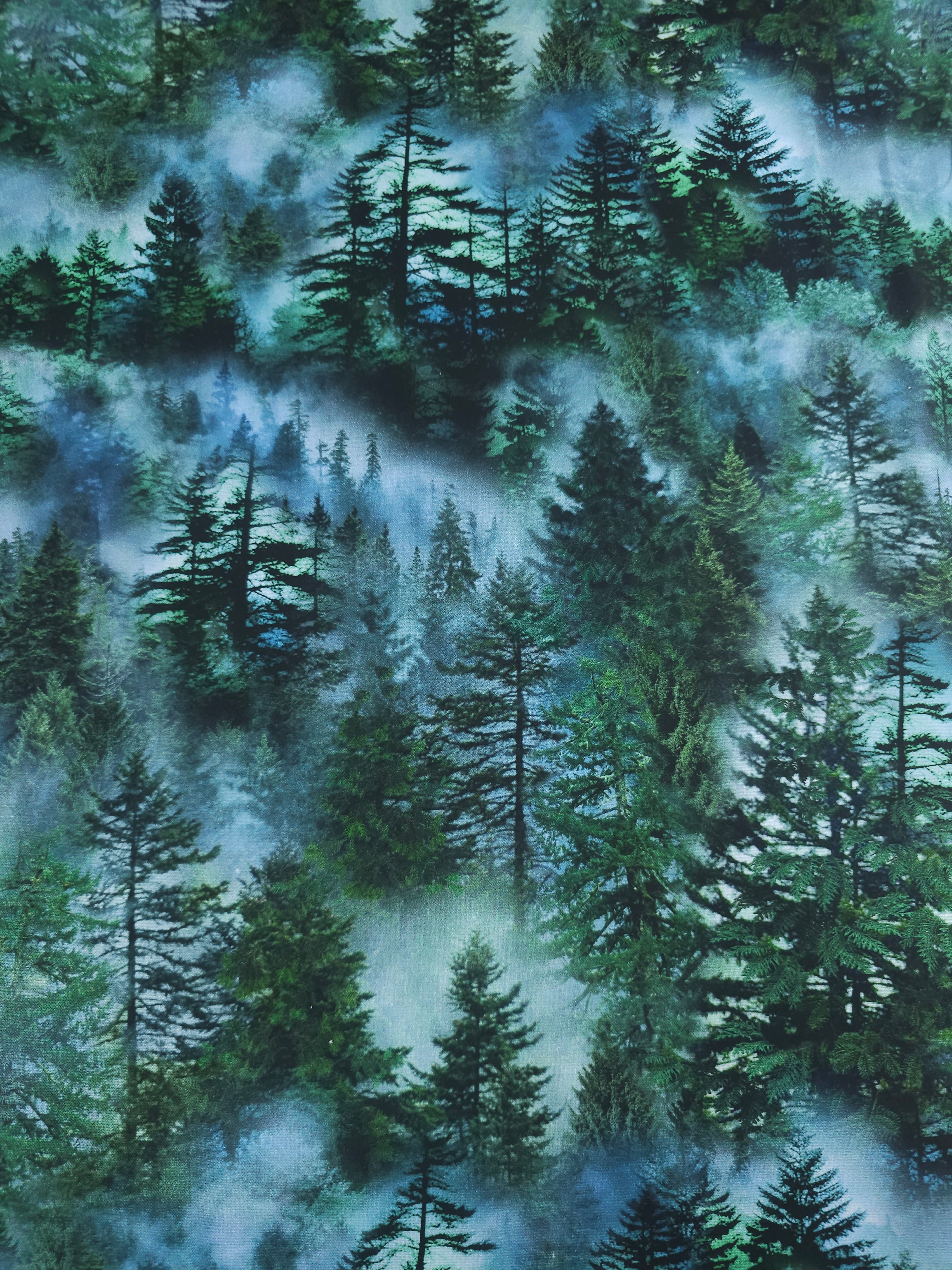 Smokey Forest Trees 100% Cotton