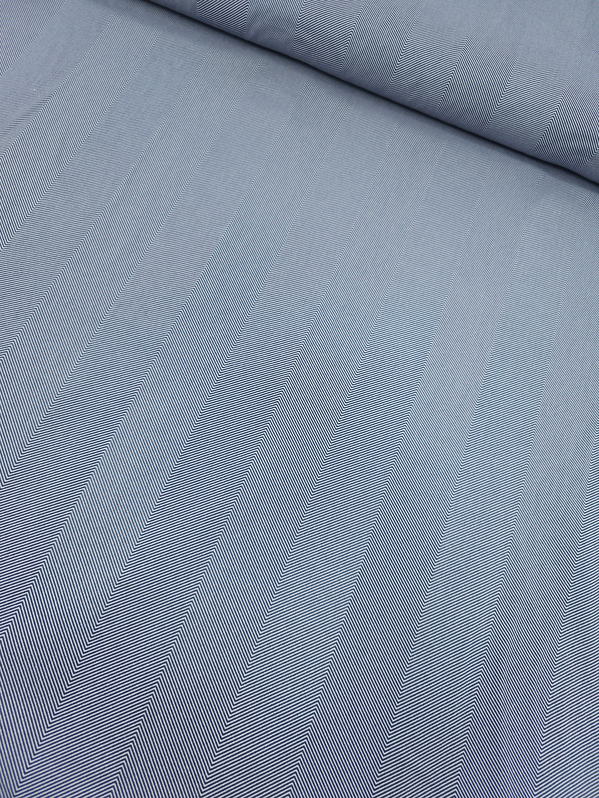 Navy/White Herringbone Stripe 100% Cotton 114" *EXTRA WIDE*