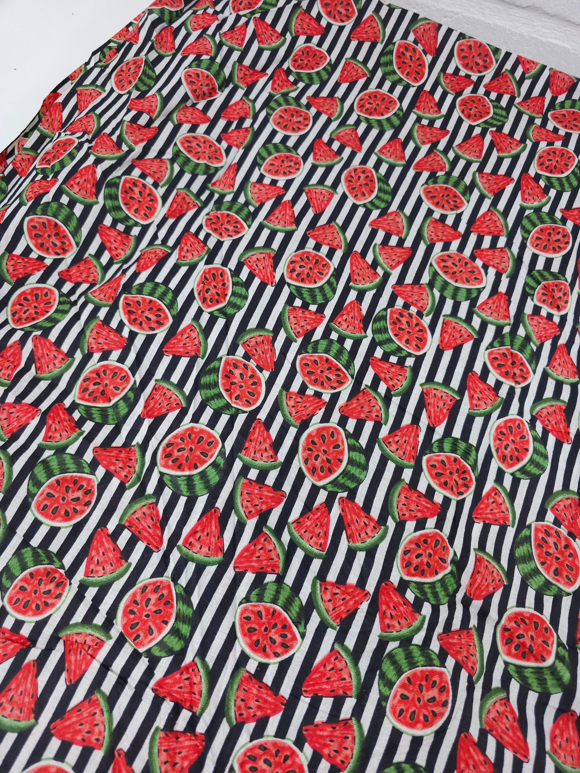 Black Watermelon Stripe Lightweight Cambric Cotton