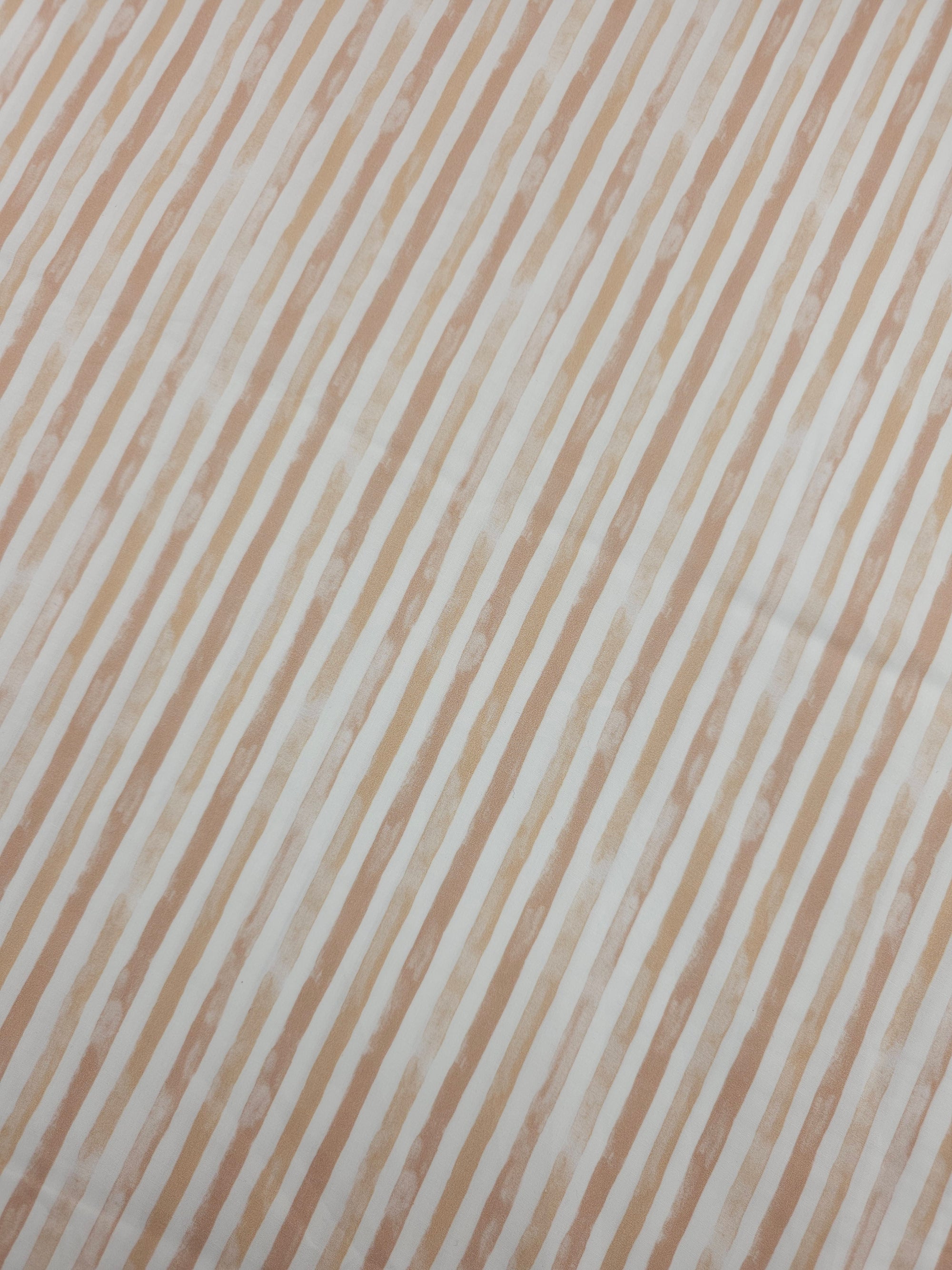 Peach Washed Stripes Lightweight Cotton 60"