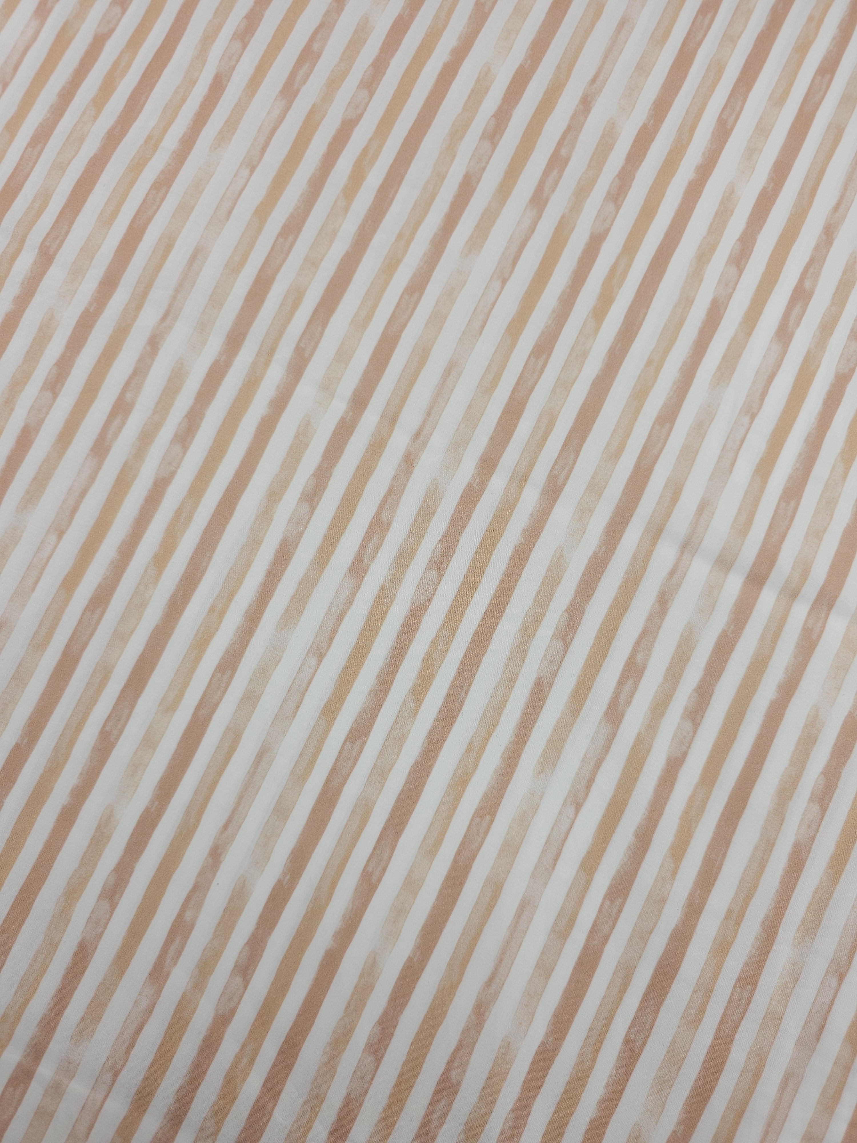 Peach Washed Stripes Lightweight Cotton 60"