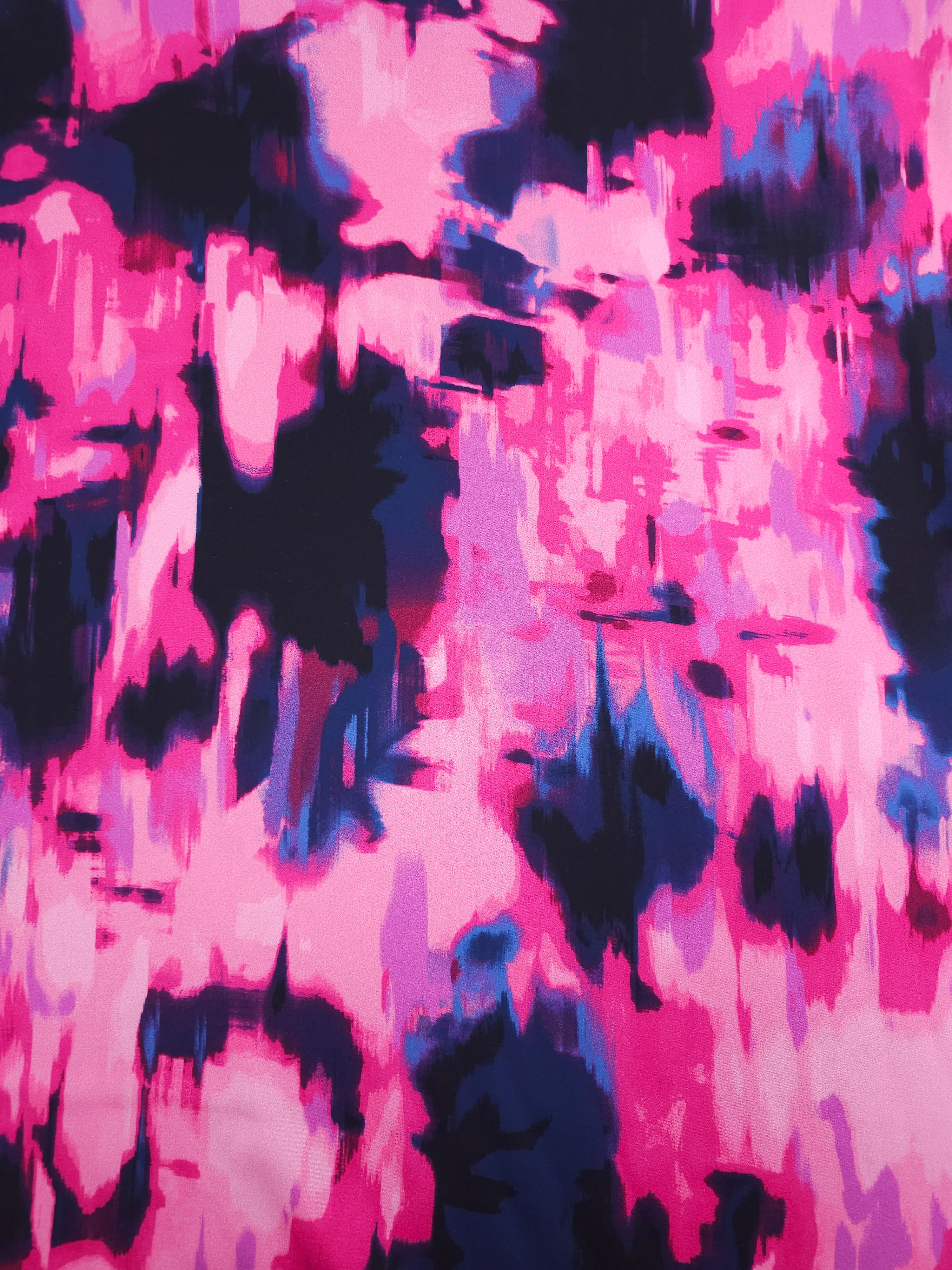 Pink/Navy Abstract Splash Viscose *DEFECT*