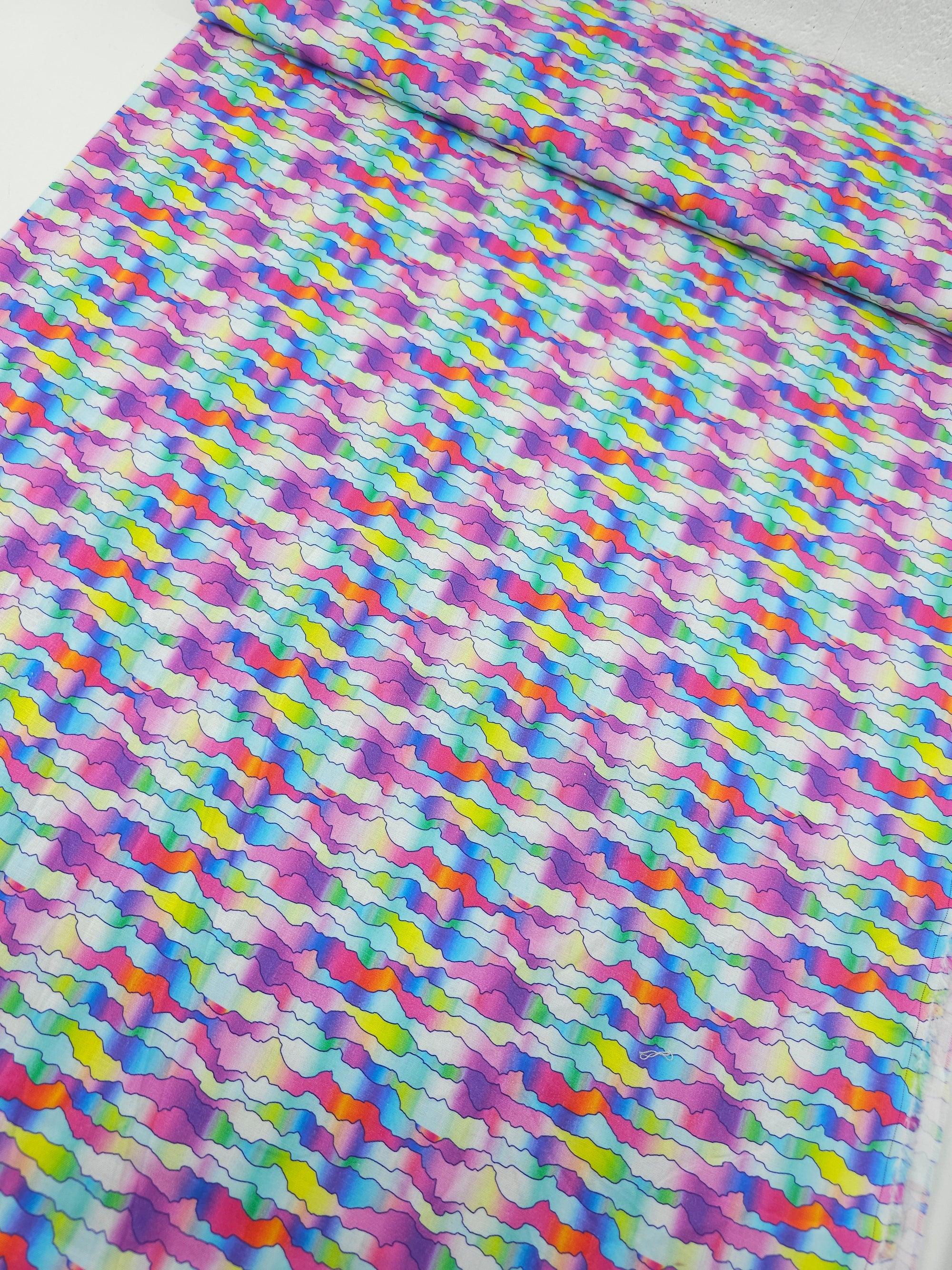 Rainbow Wriggle Stripe 100% Cotton