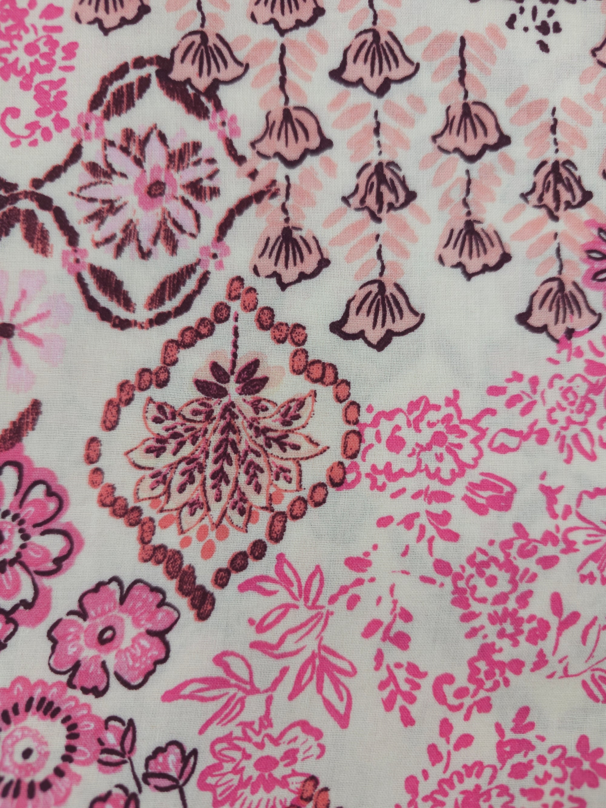 Pink design Viscose- 5.6m piece