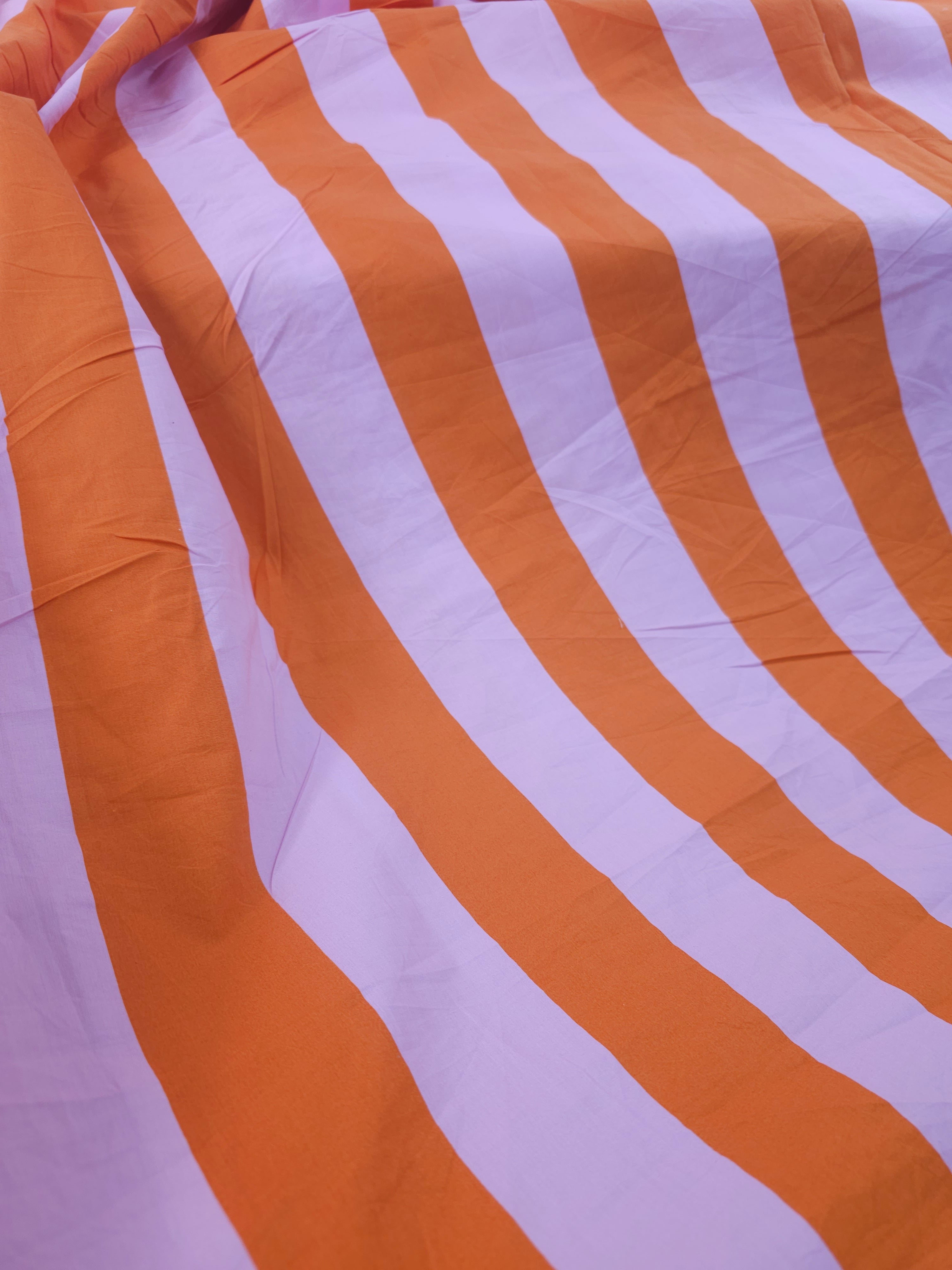 Orange Pink Stripe 100% Cotton 118” - Ikea *EXTRA WIDE*