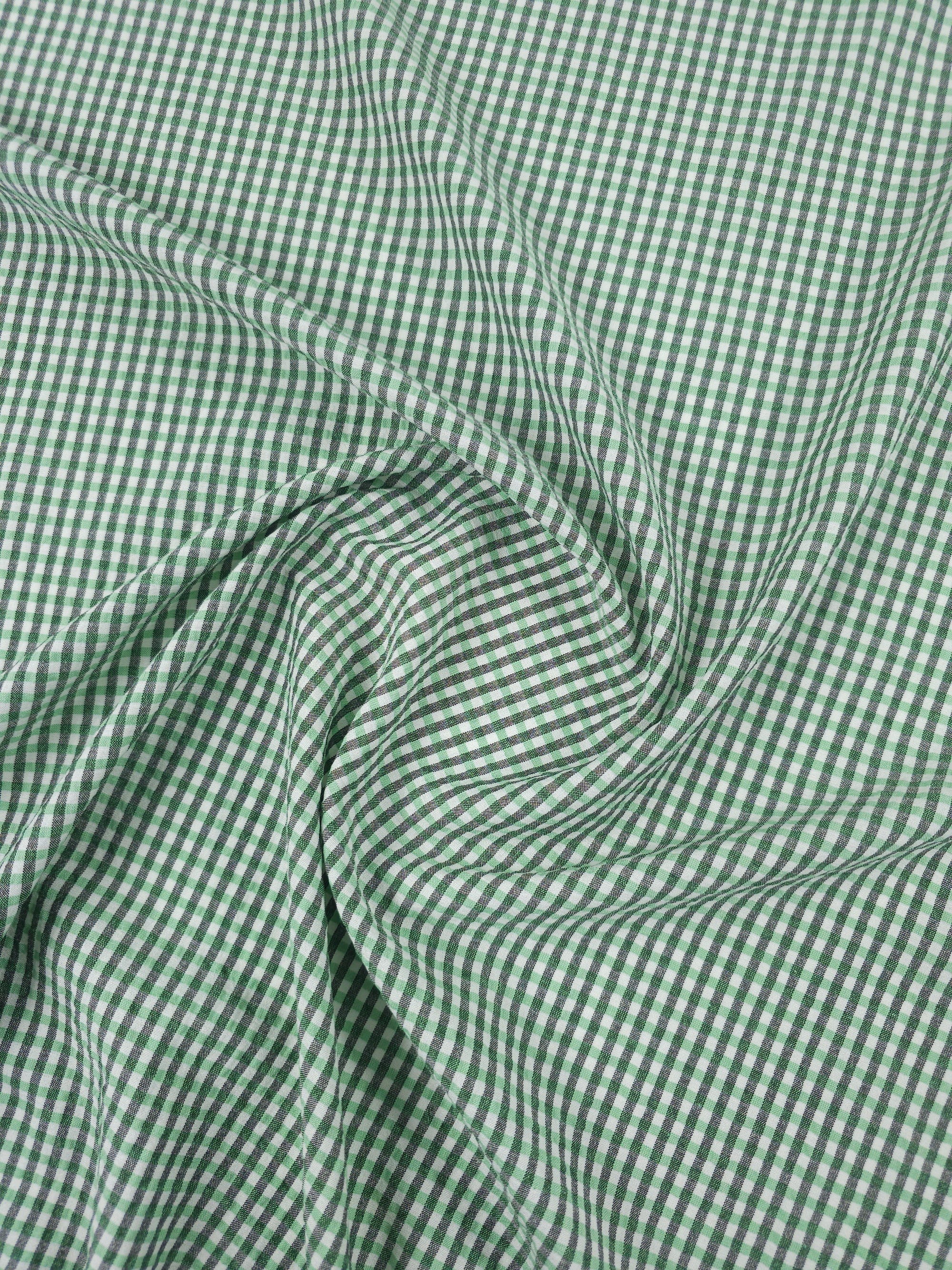 Green/Grey Mini Gingham Cotton Poly