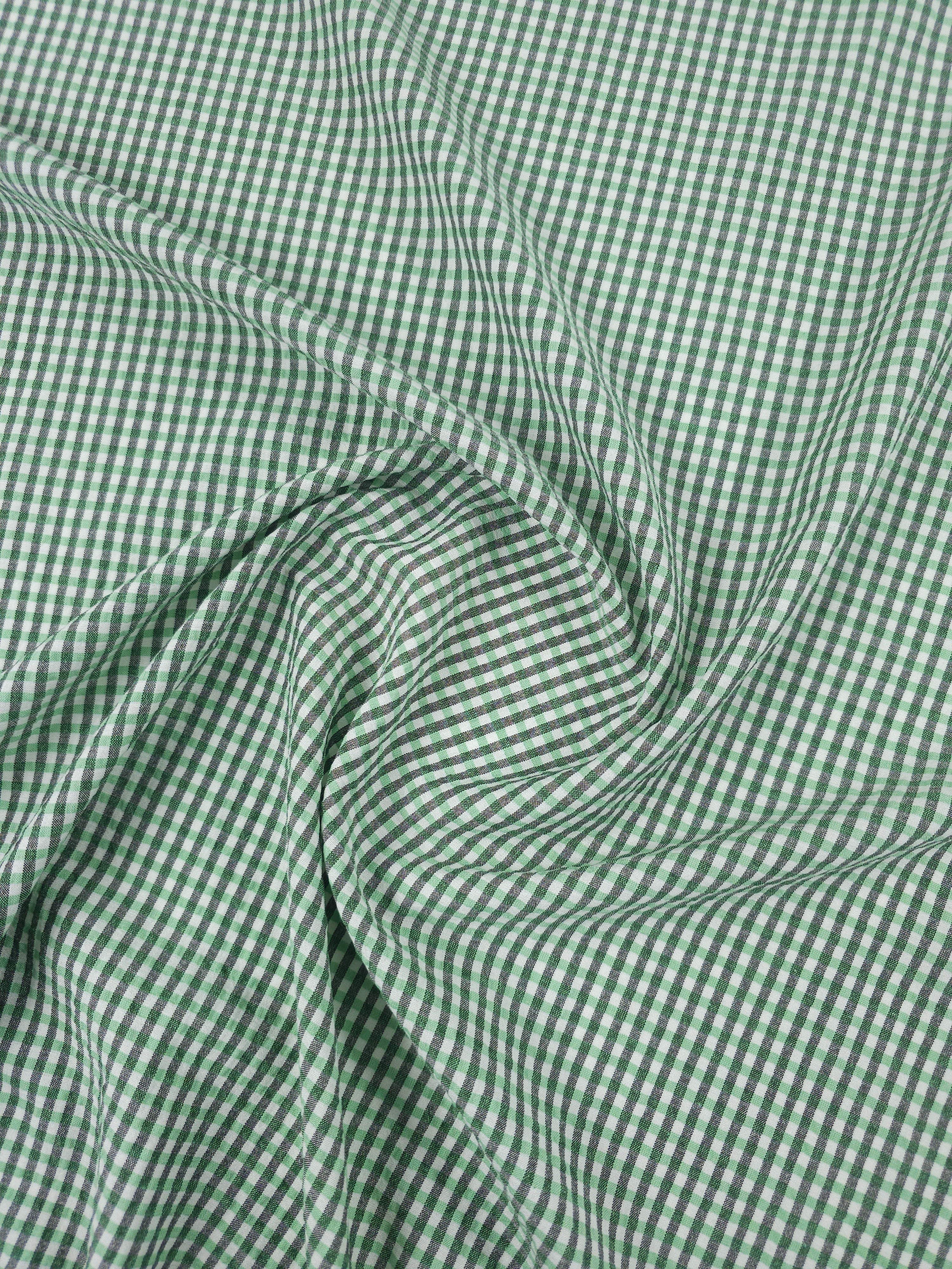 Green/Grey Mini Gingham Cotton Poly