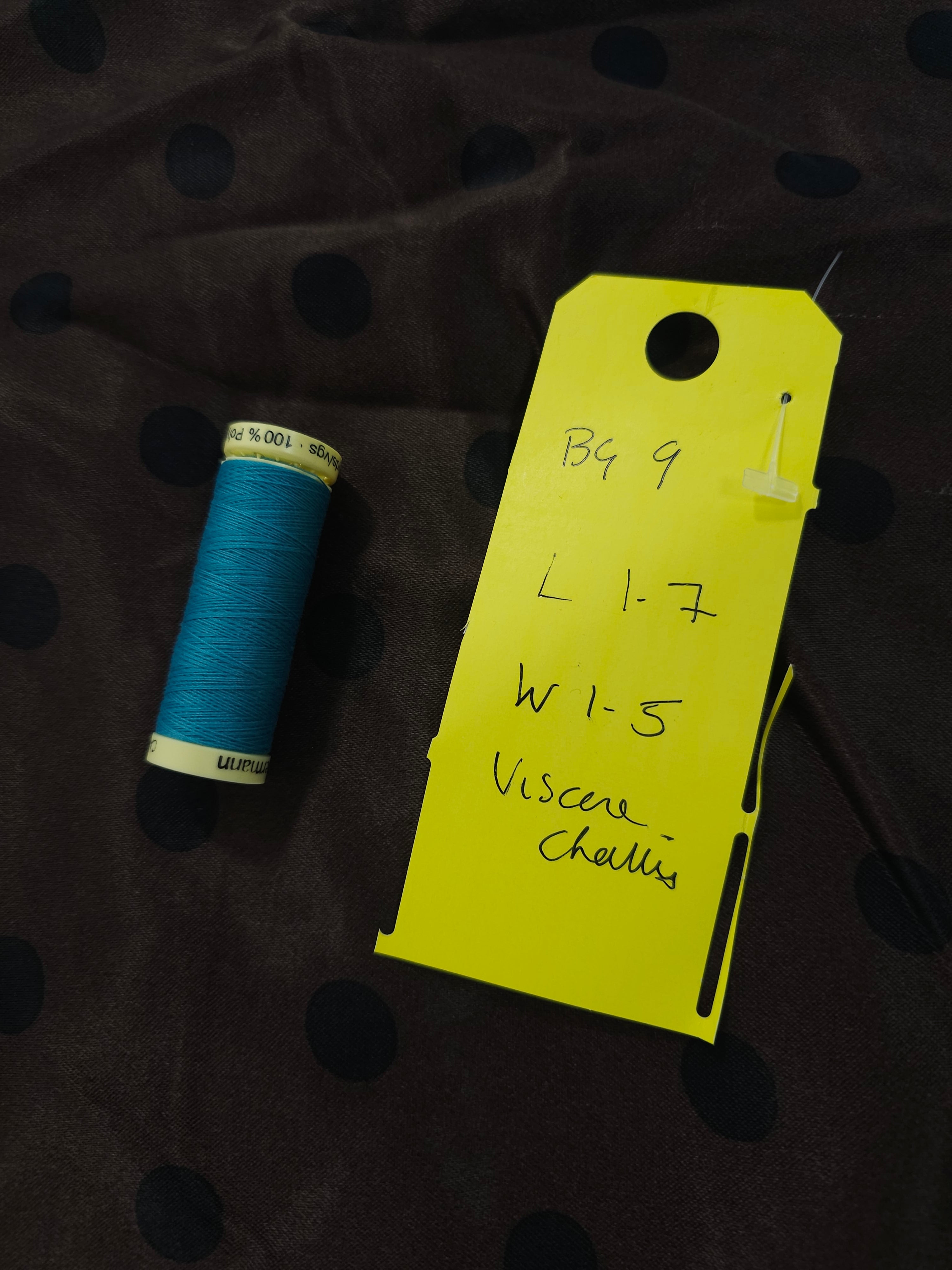Brown polka Viscose satin - 1.7m piece