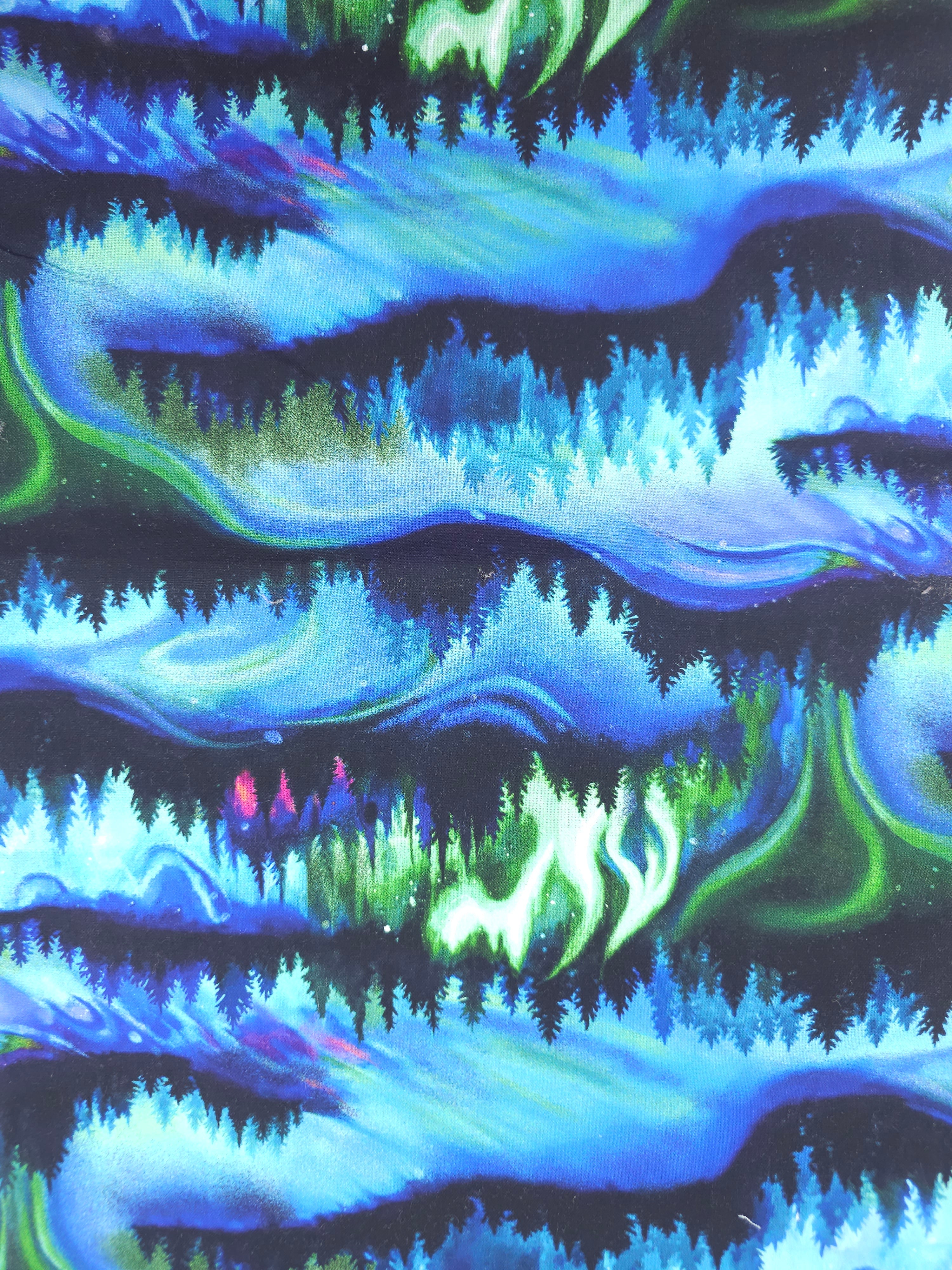 Green/Blue Northern Luminesence 100% Cotton (Various Sizes)