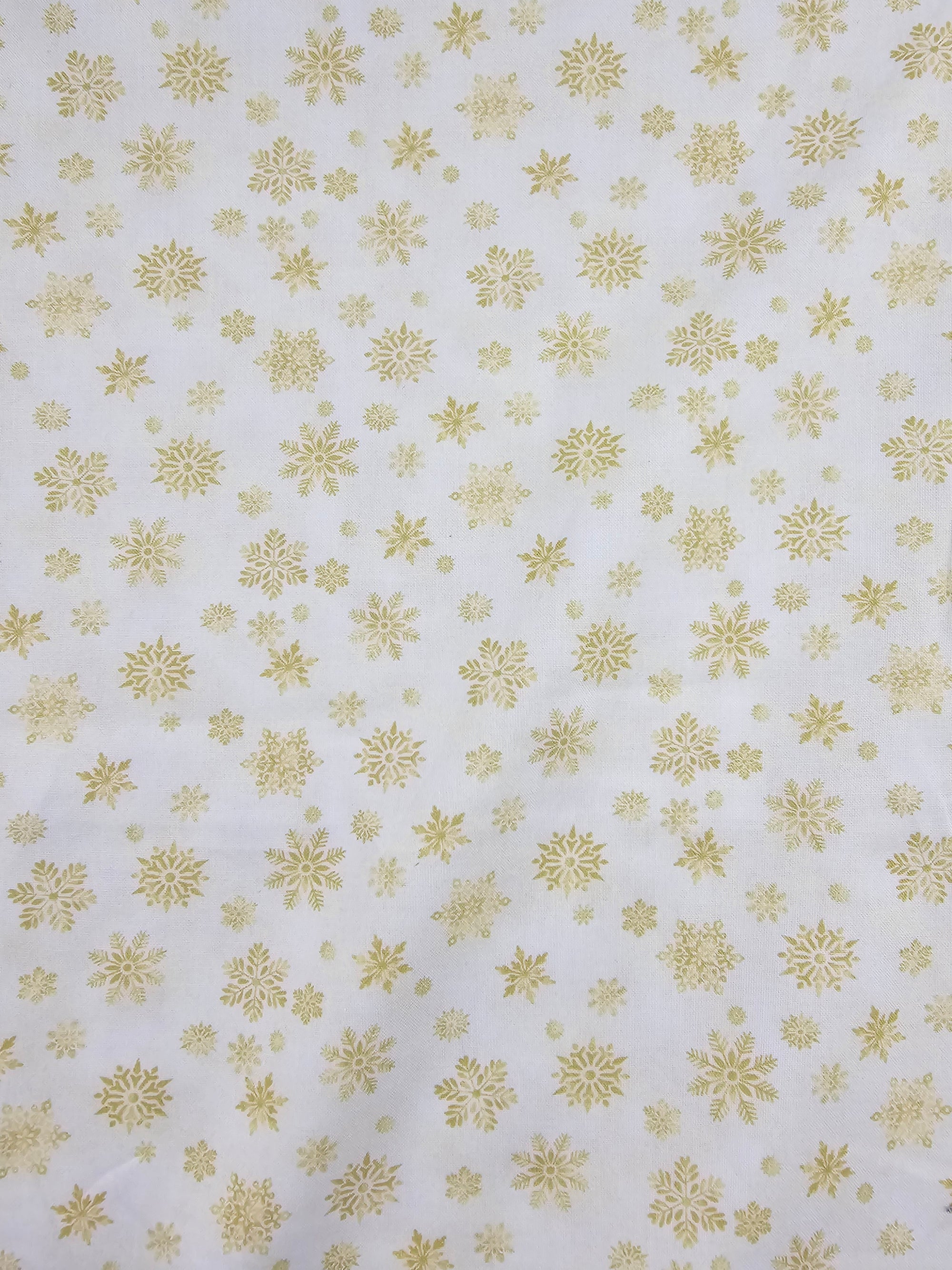 Golden Snowflakes Cotton - 2.1m Piece