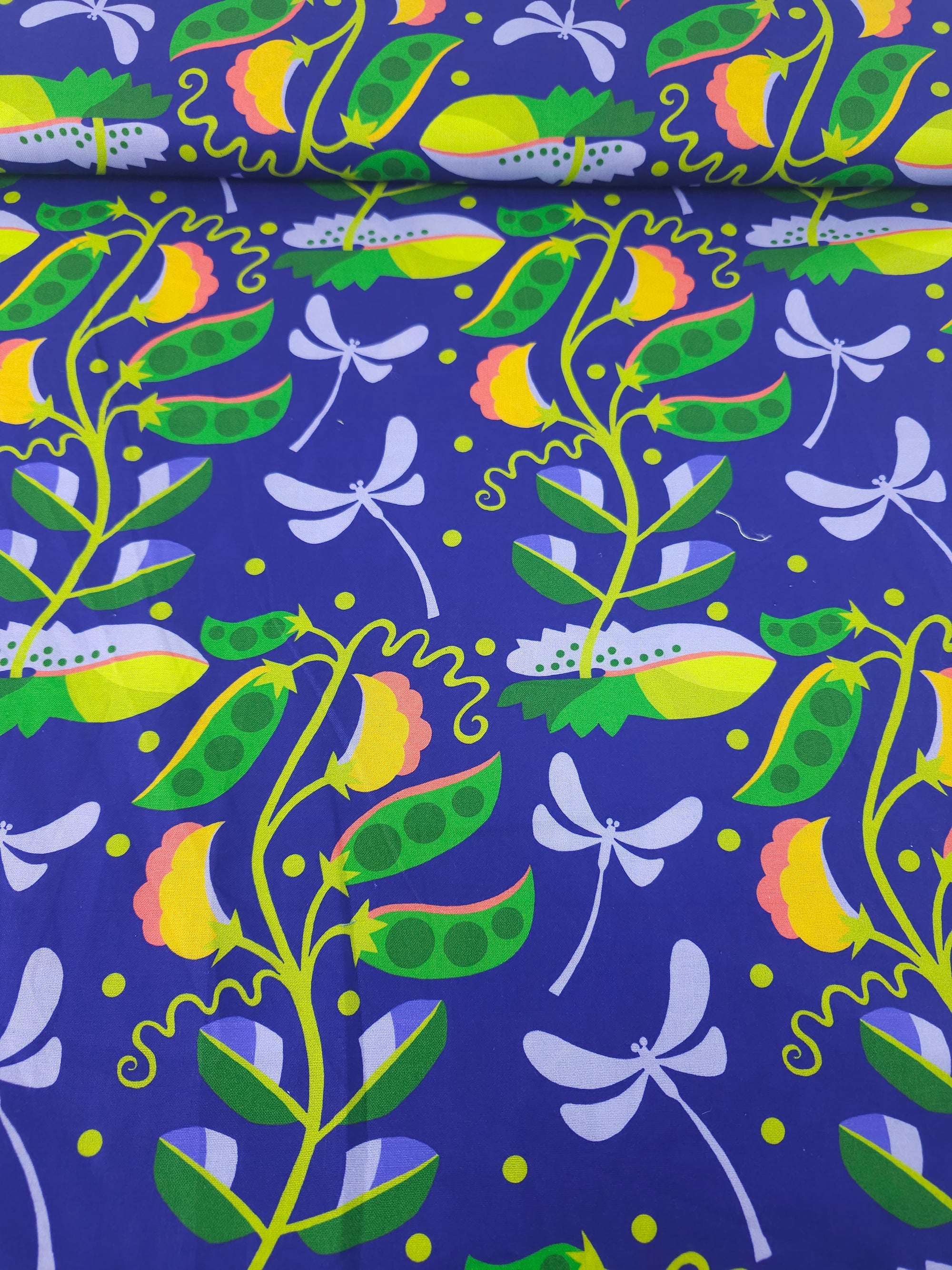 Purple Novelty Peas In A Pod 100% Cotton - Free Spirit