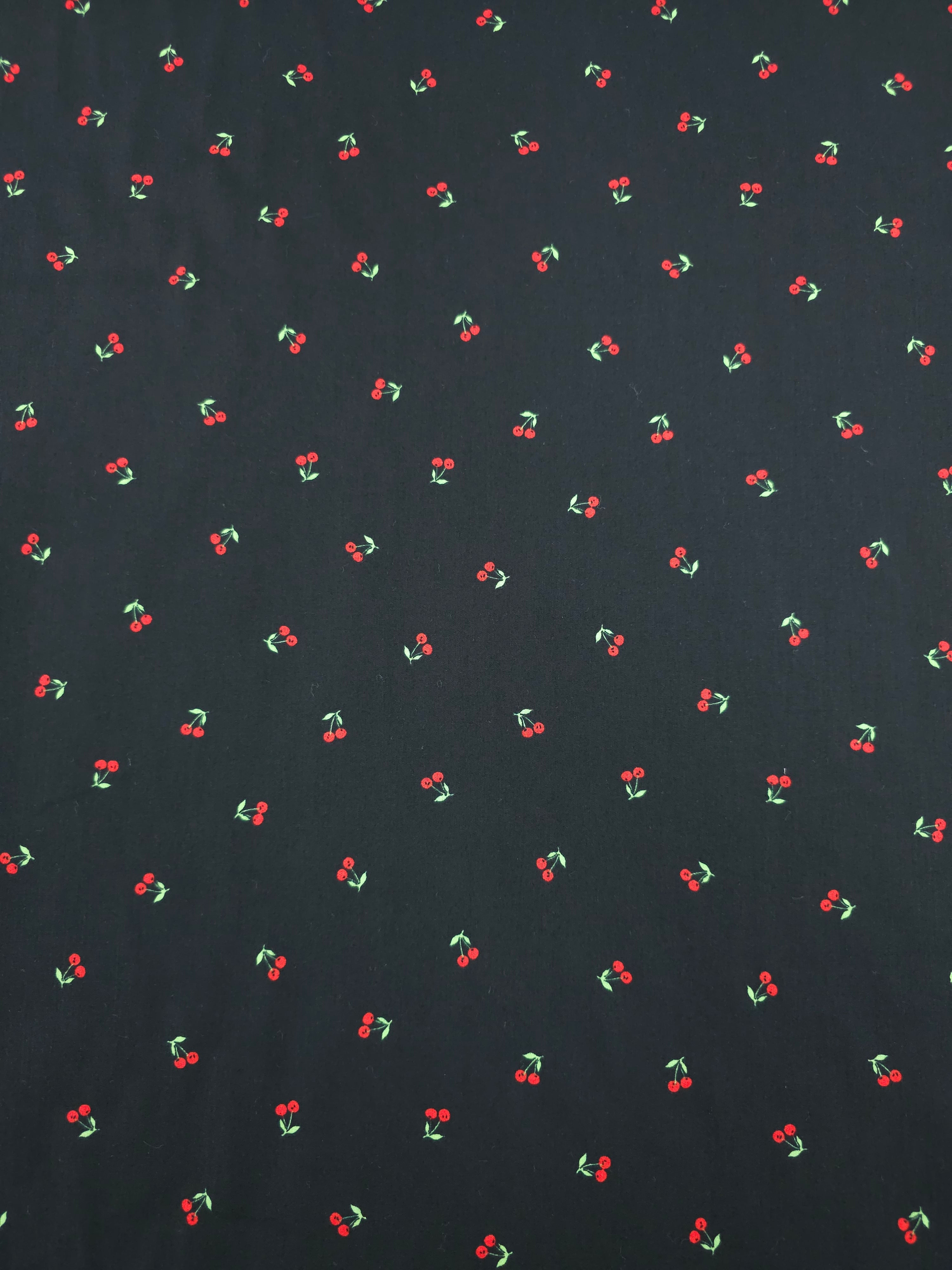 Mini Floating Cherry Cotton Poplin