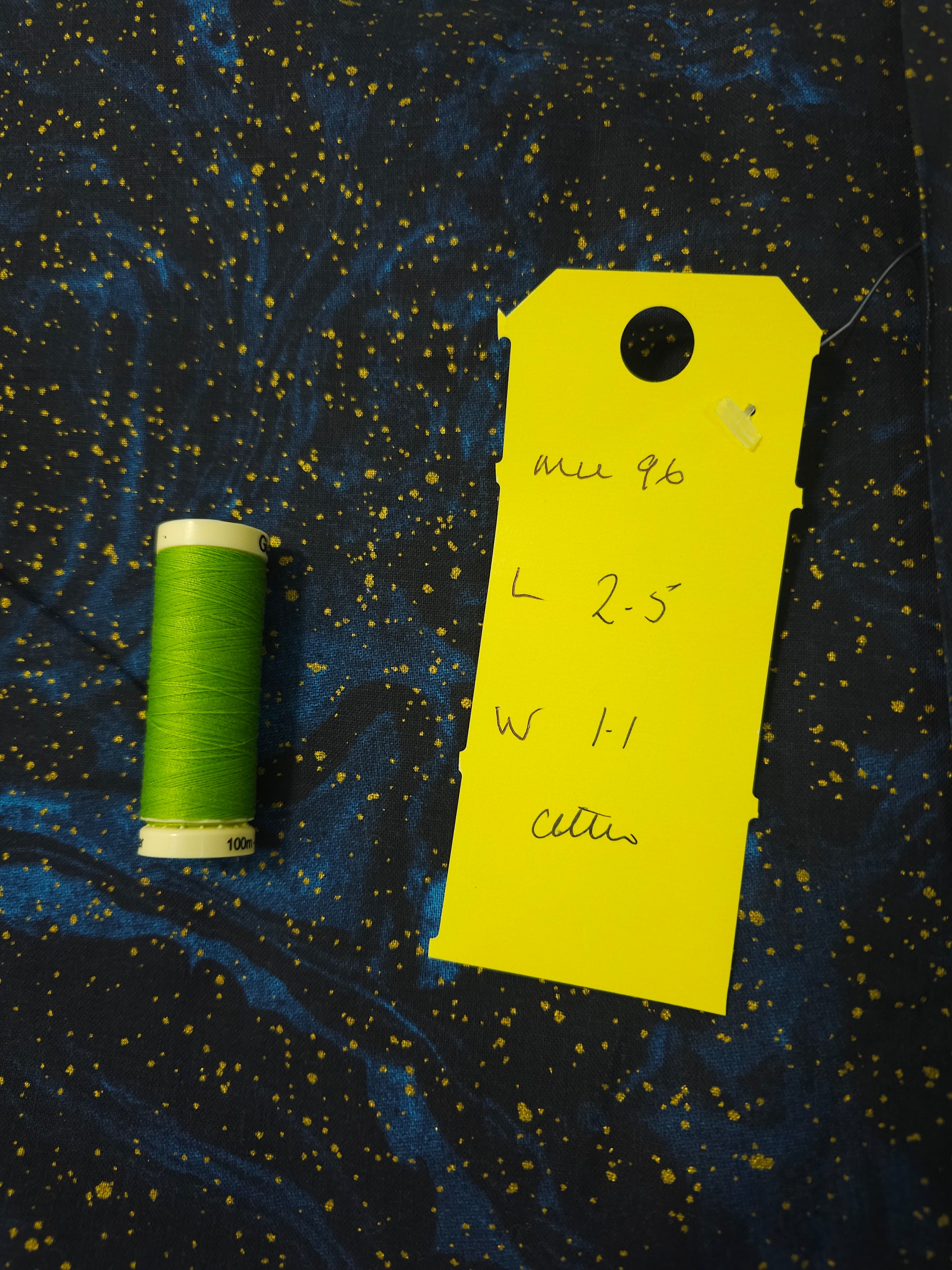 Midnight blue golden skies Cotton- 2.5m piece