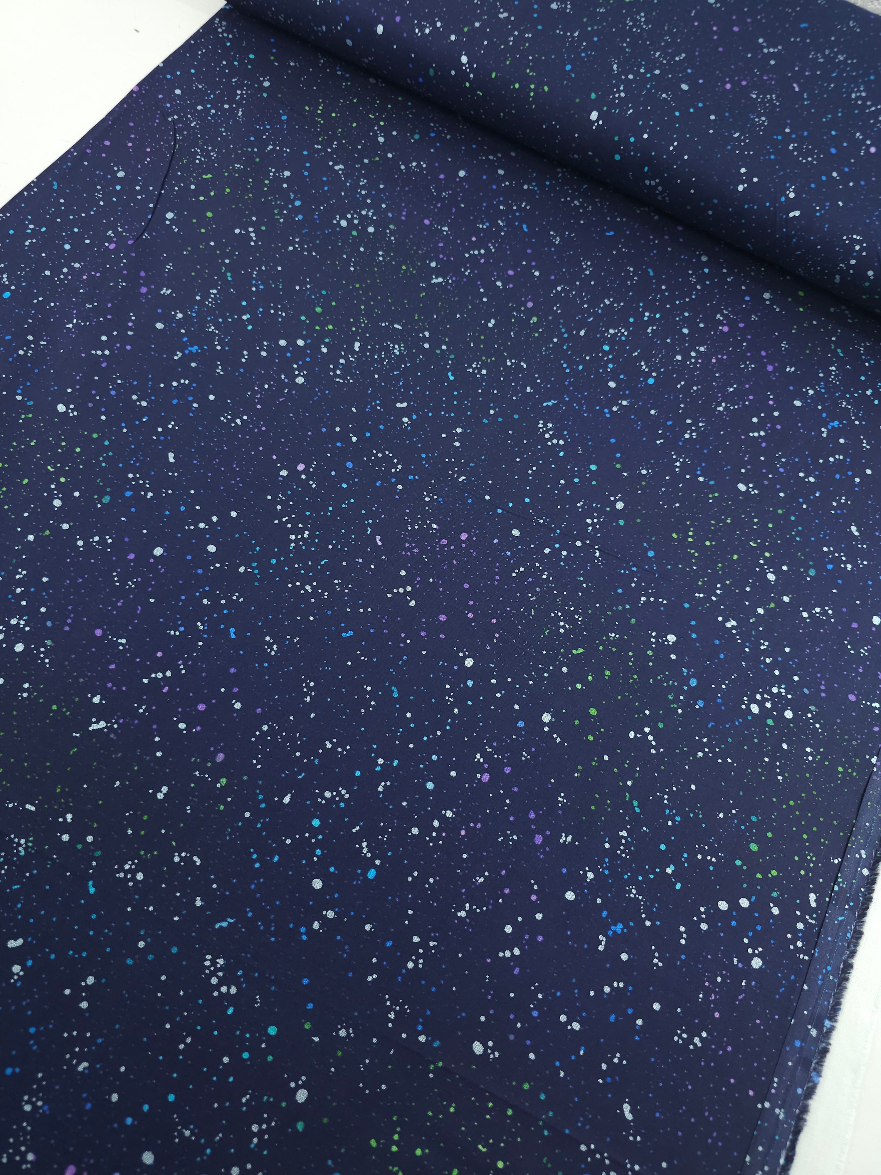 Navy/Multi Speckle 100% Cotton - Benartex