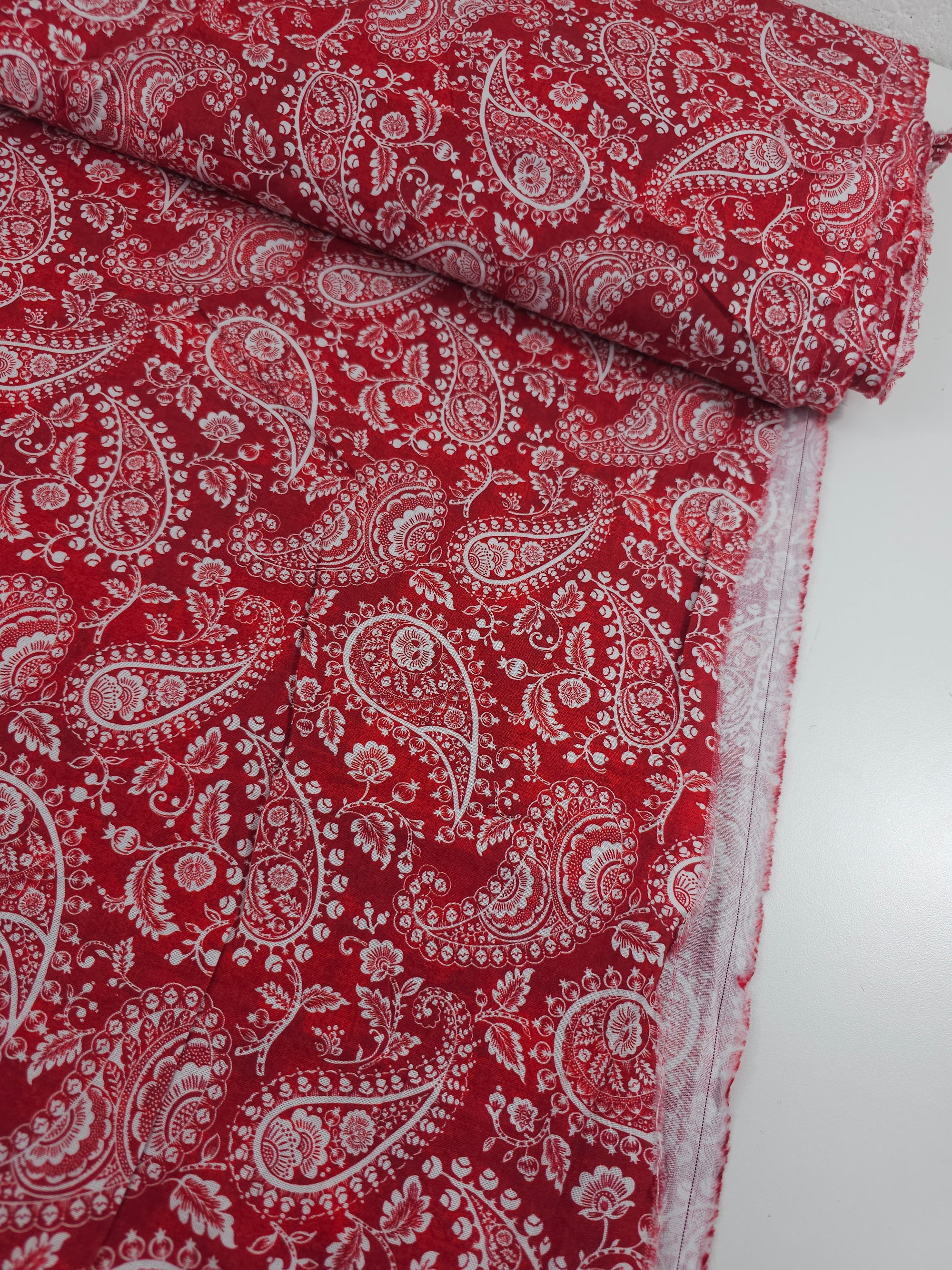Red Paisley 100% Cotton