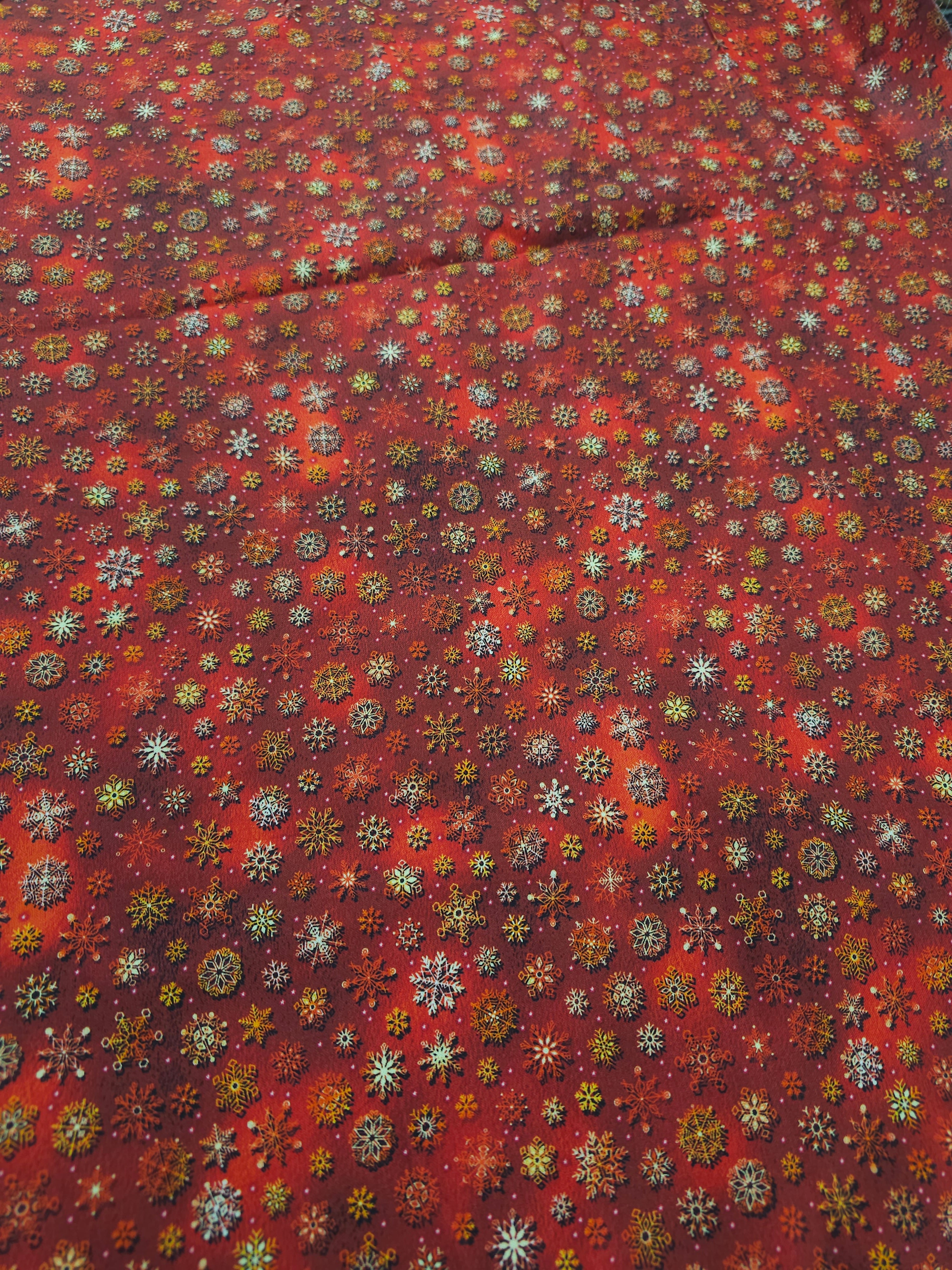Red snowflake Cotton- 2.7m piece