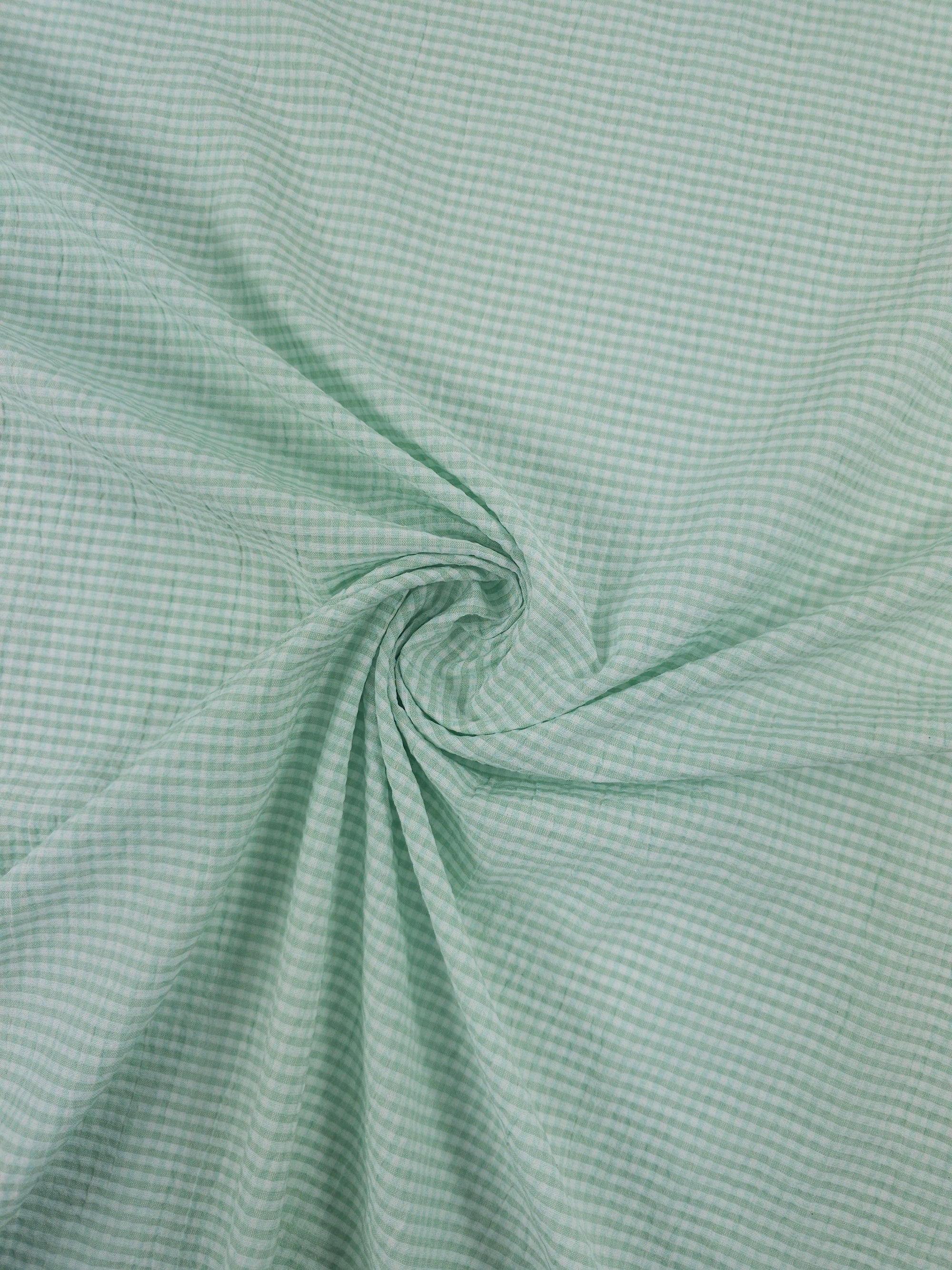 Sage/Mint Blue Mini Gingam Poly Cotton