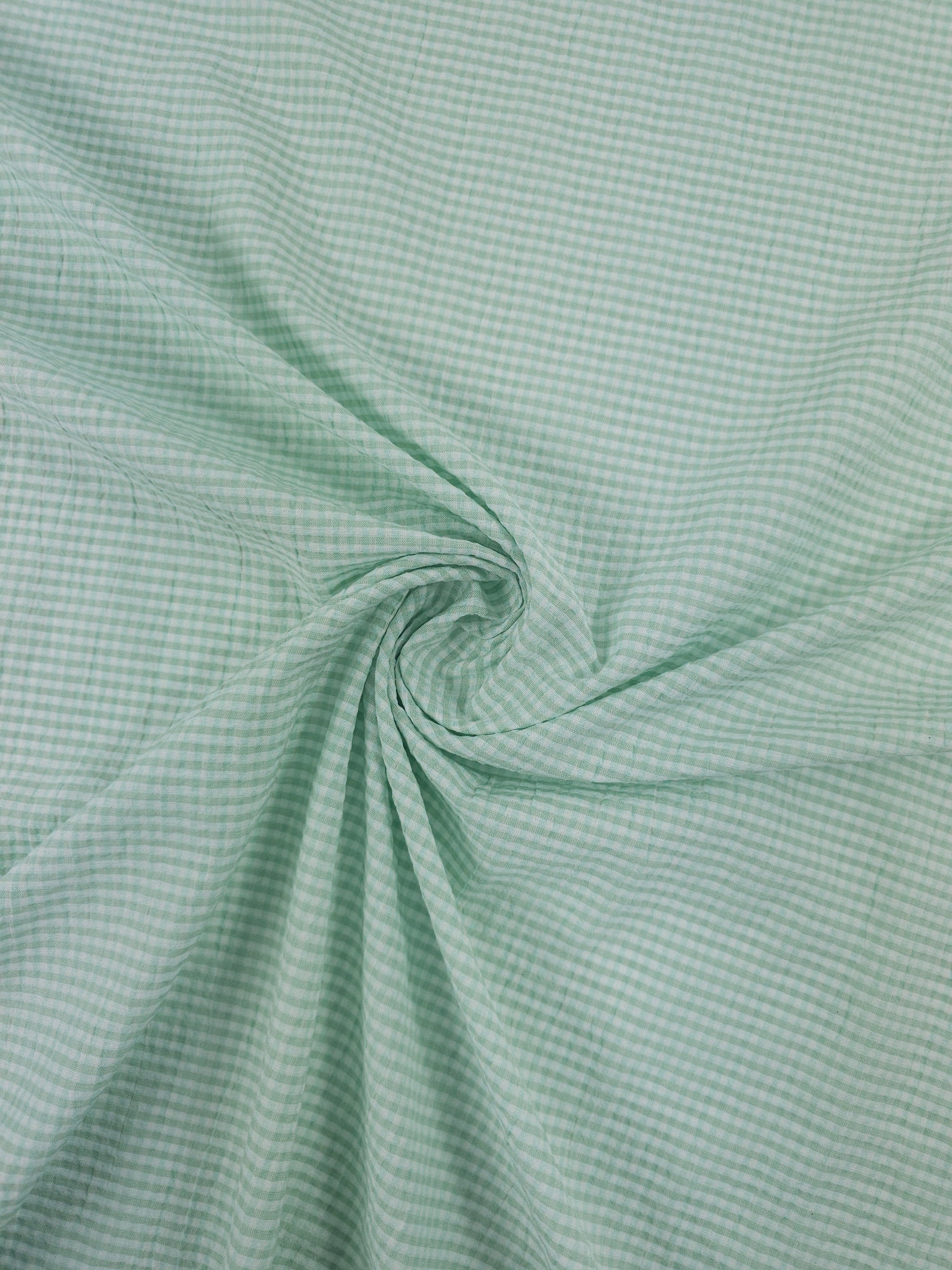 Sage/Mint Blue Mini Gingam Poly Cotton