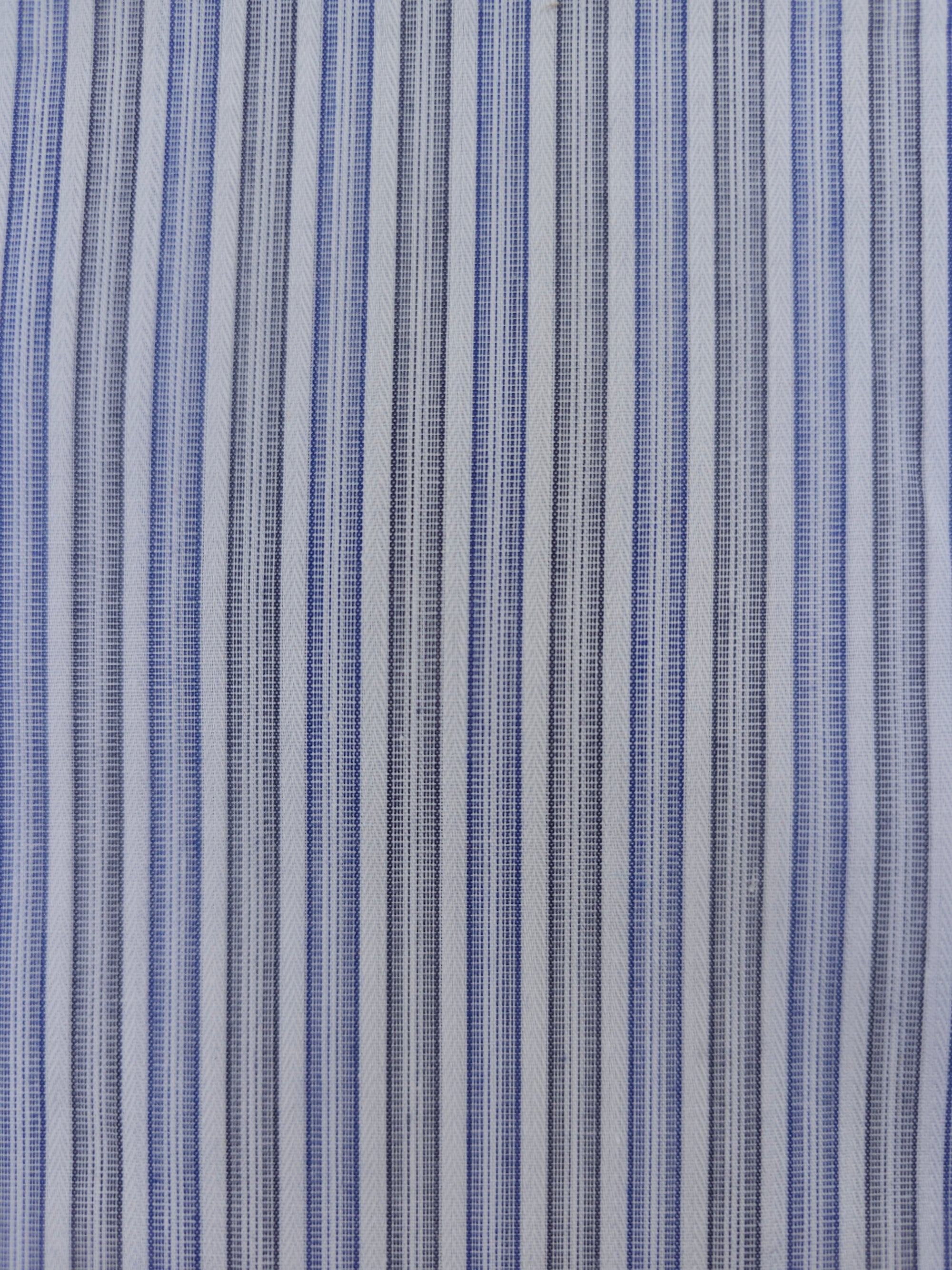 Blue grey stripe fabric- 2.2m piece