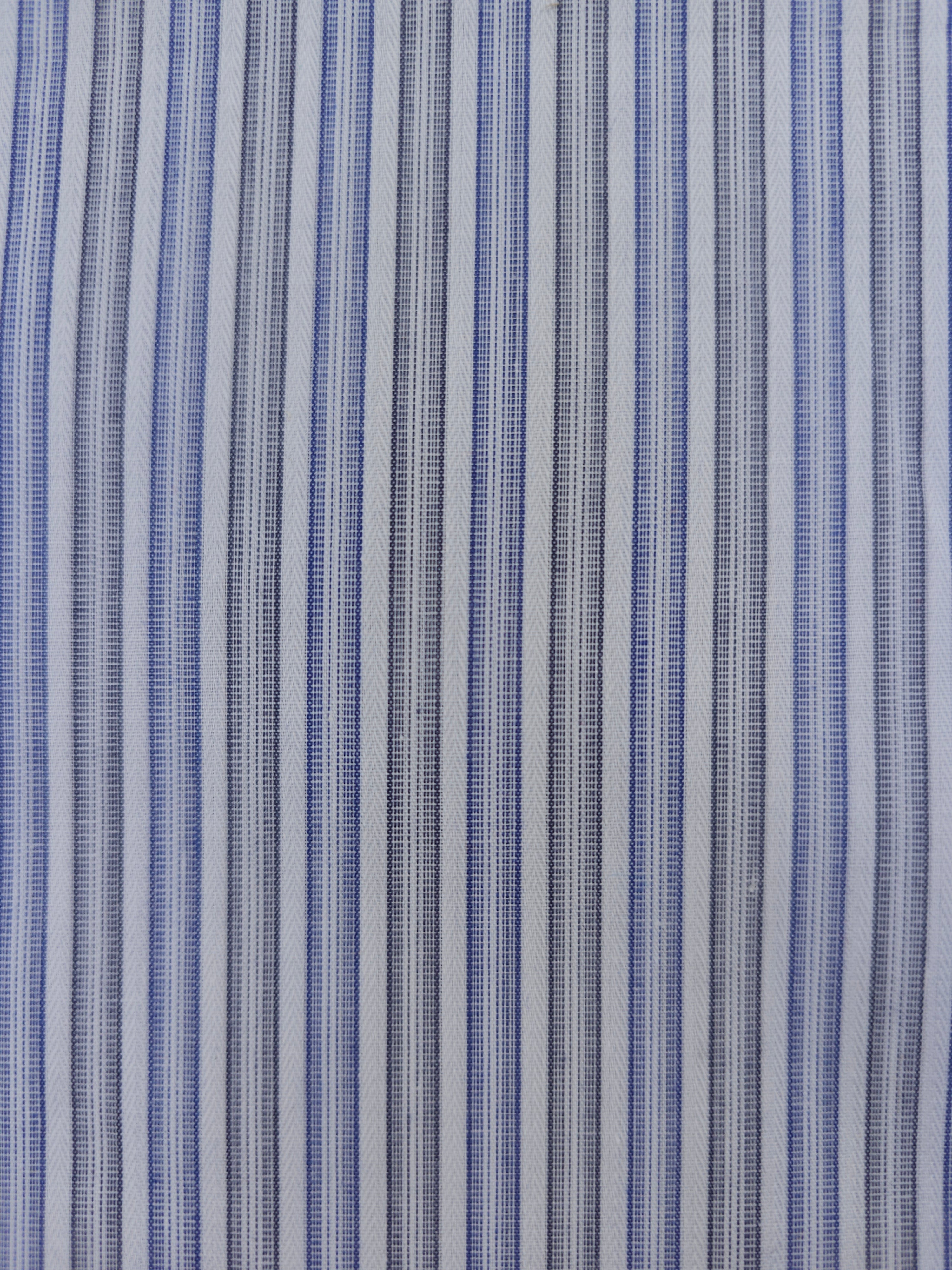 Blue grey stripe fabric- 2.2m piece