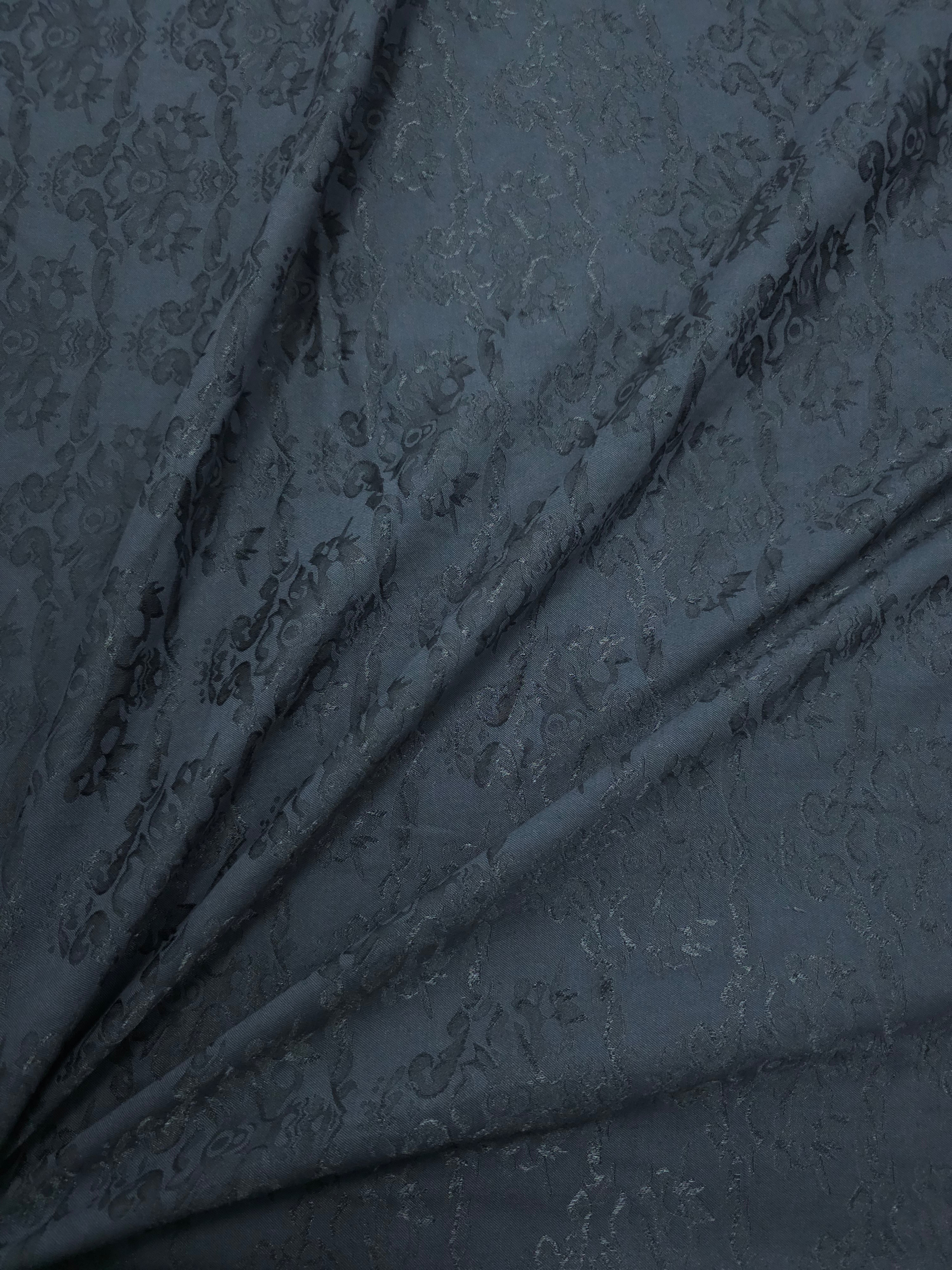 Black Damask Viscose Jacquard