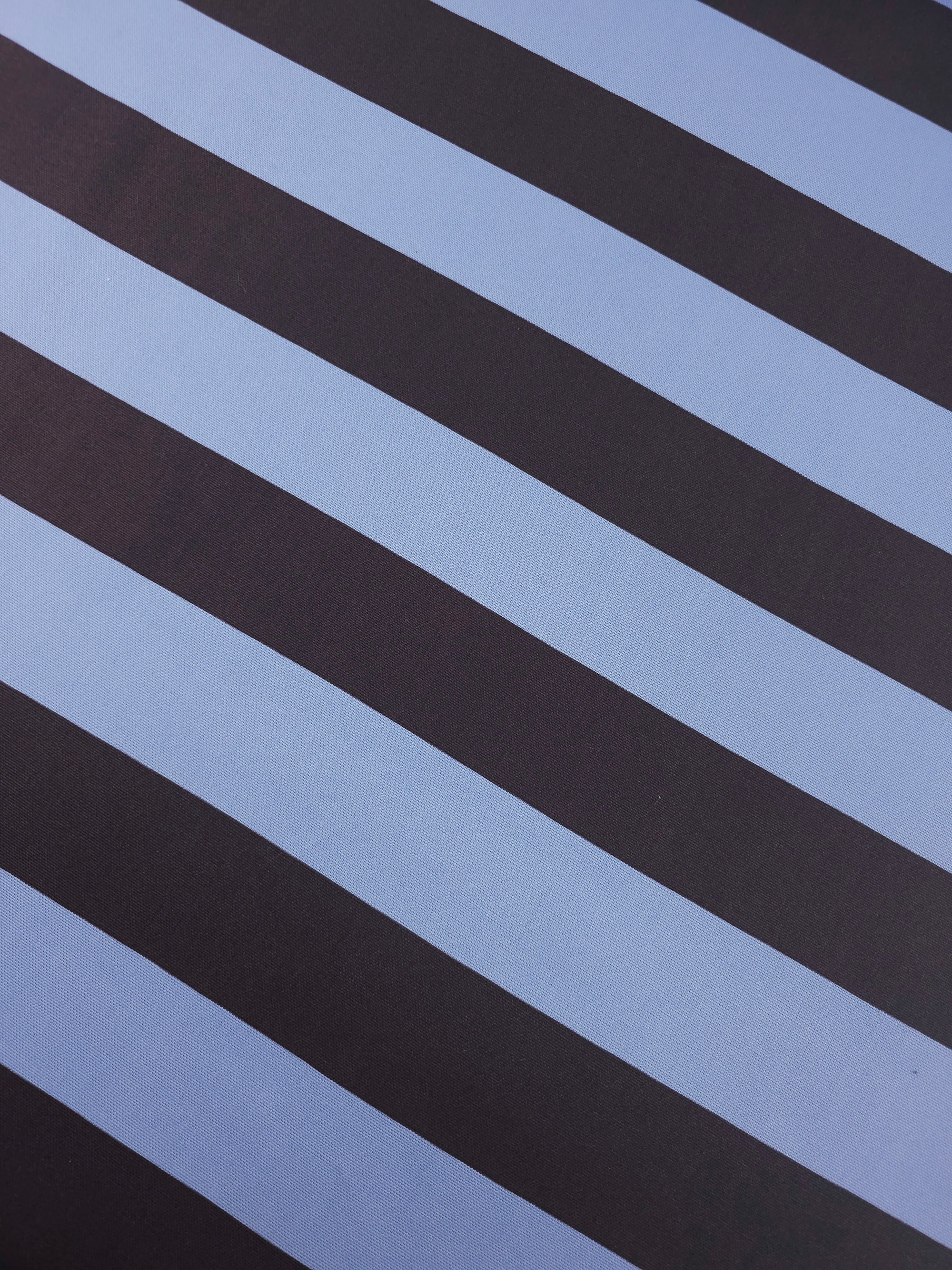 Powder Blue/Grape Brown Block Stripe Lightweight Canvas Cotton