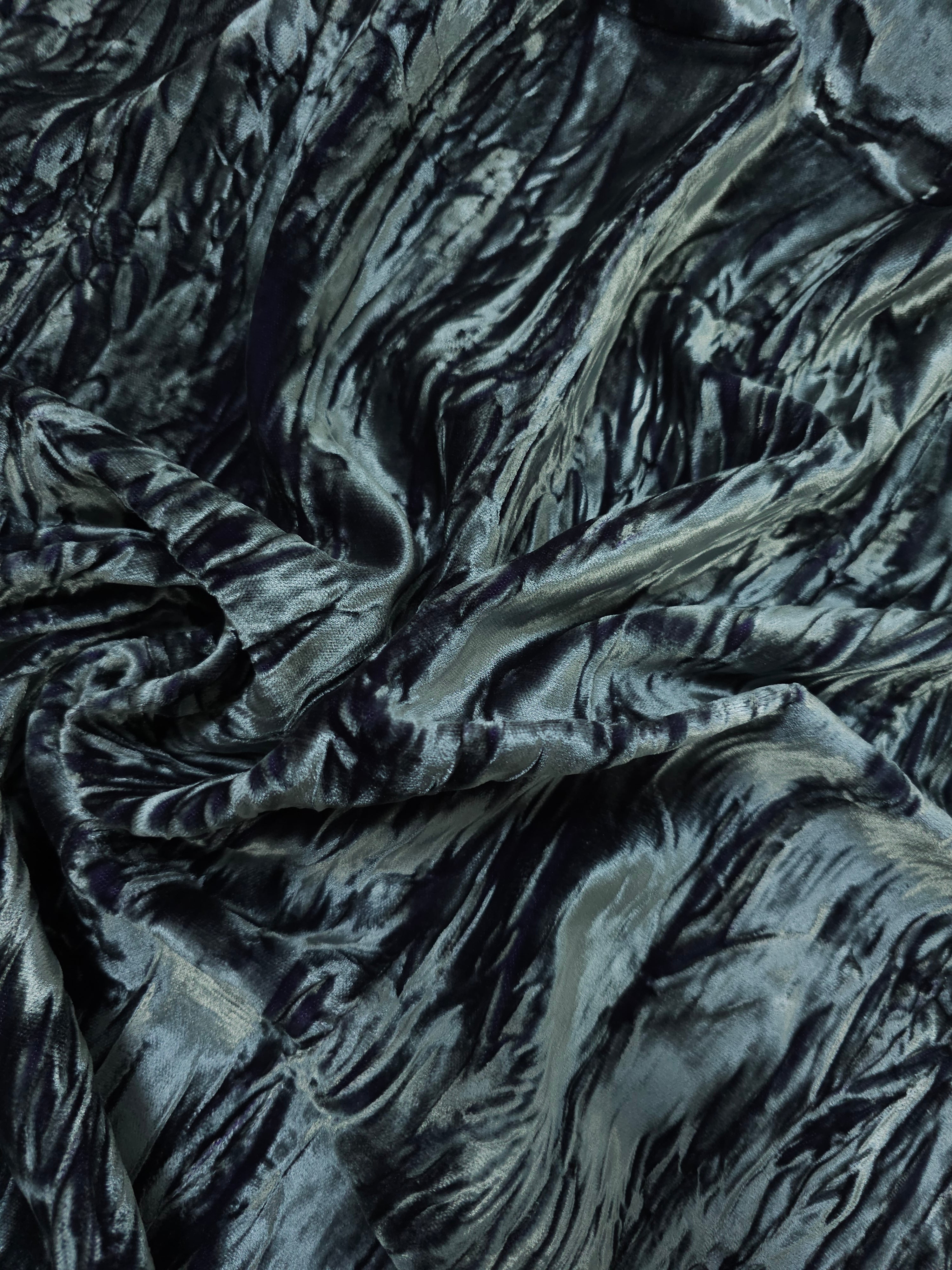 Purple/Duck Egg Frosted Viscose Velvet