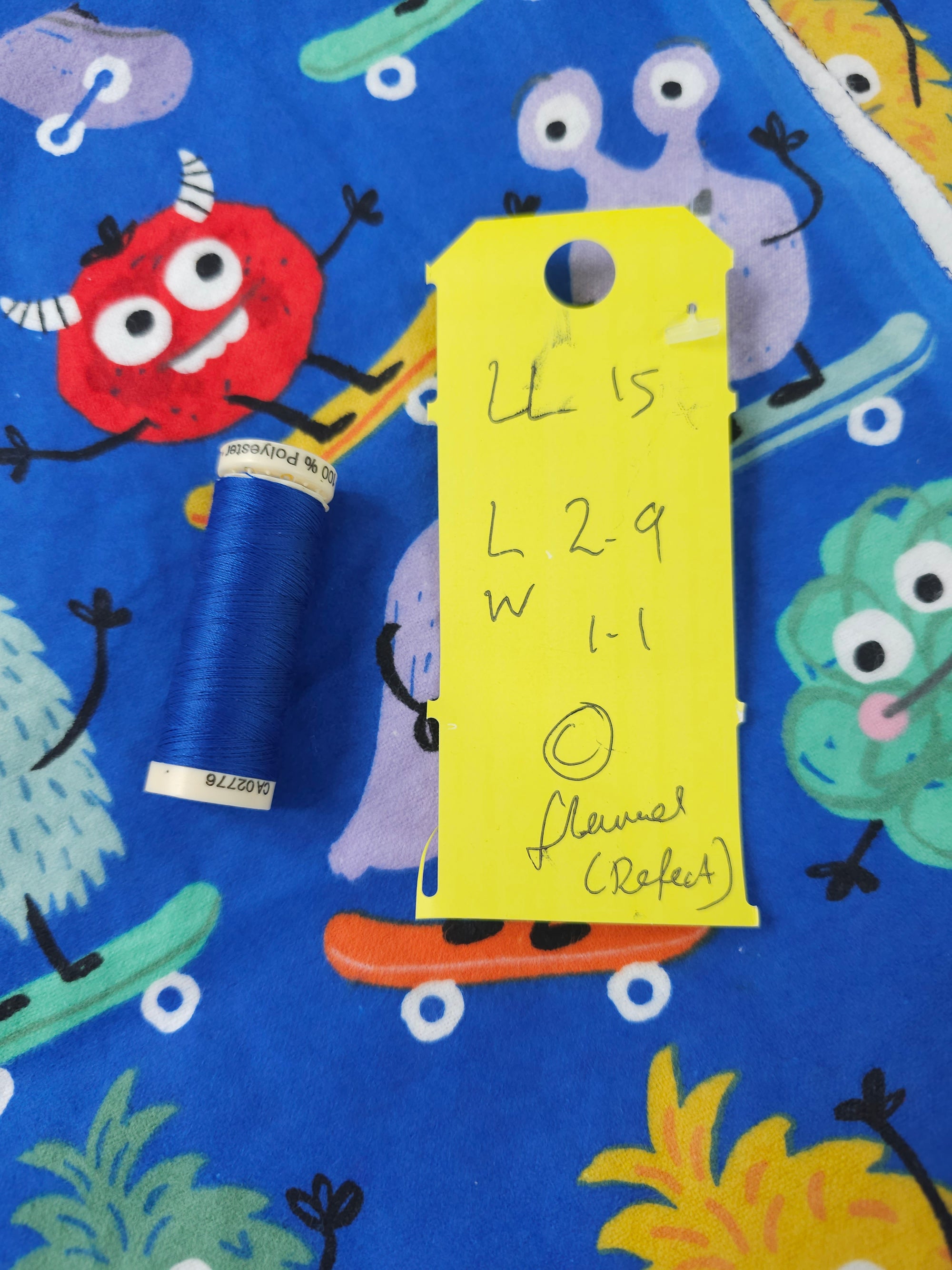Skateboarding monsters Cotton flannel- 2.9m piece