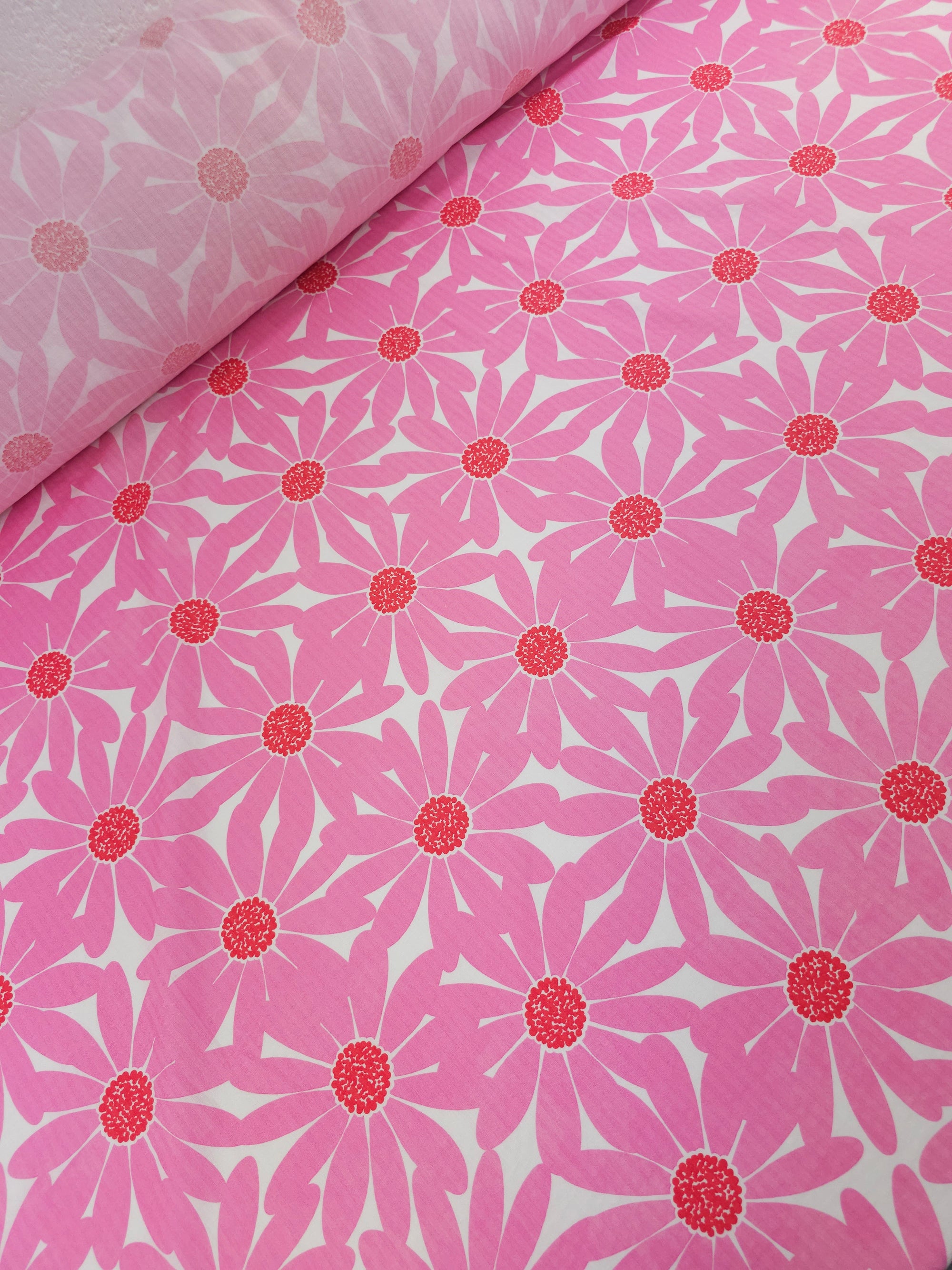 Pink/Red Flower Power Stripe Cotton