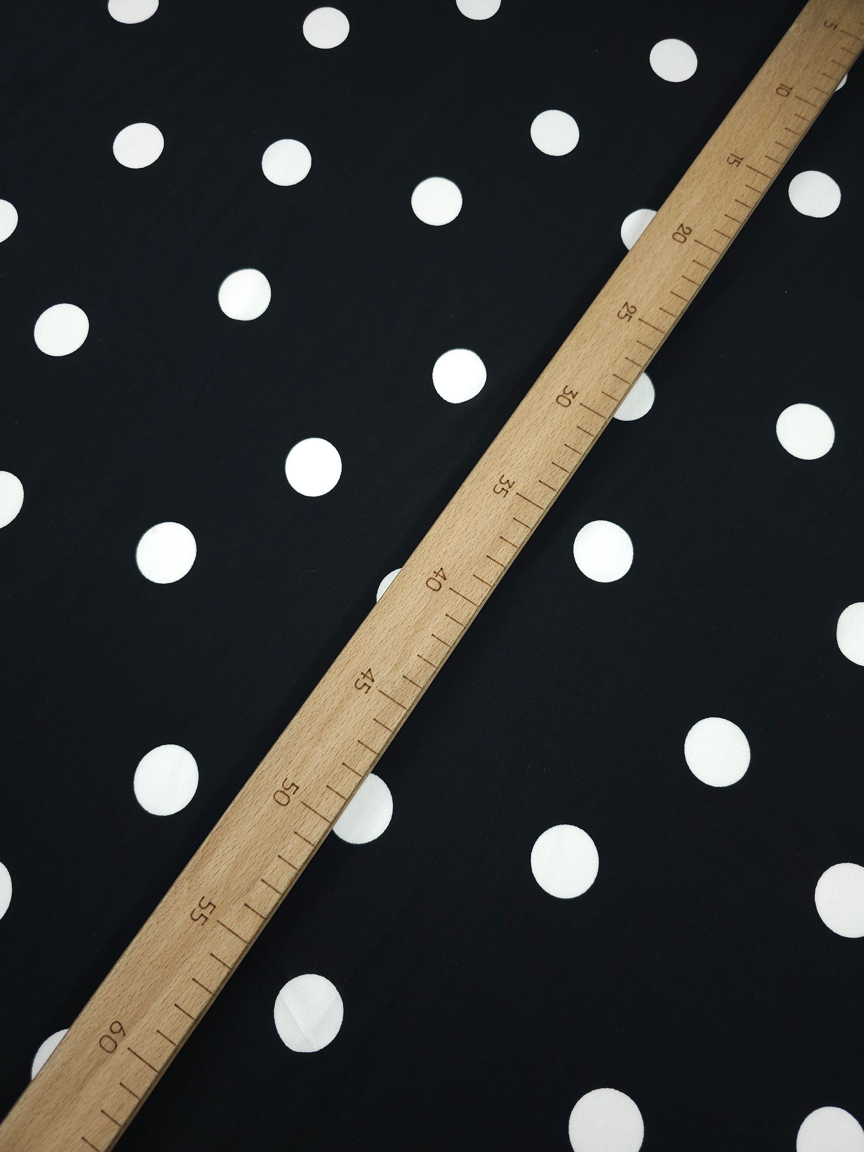 Black/White Polka Spot Viscose Challis