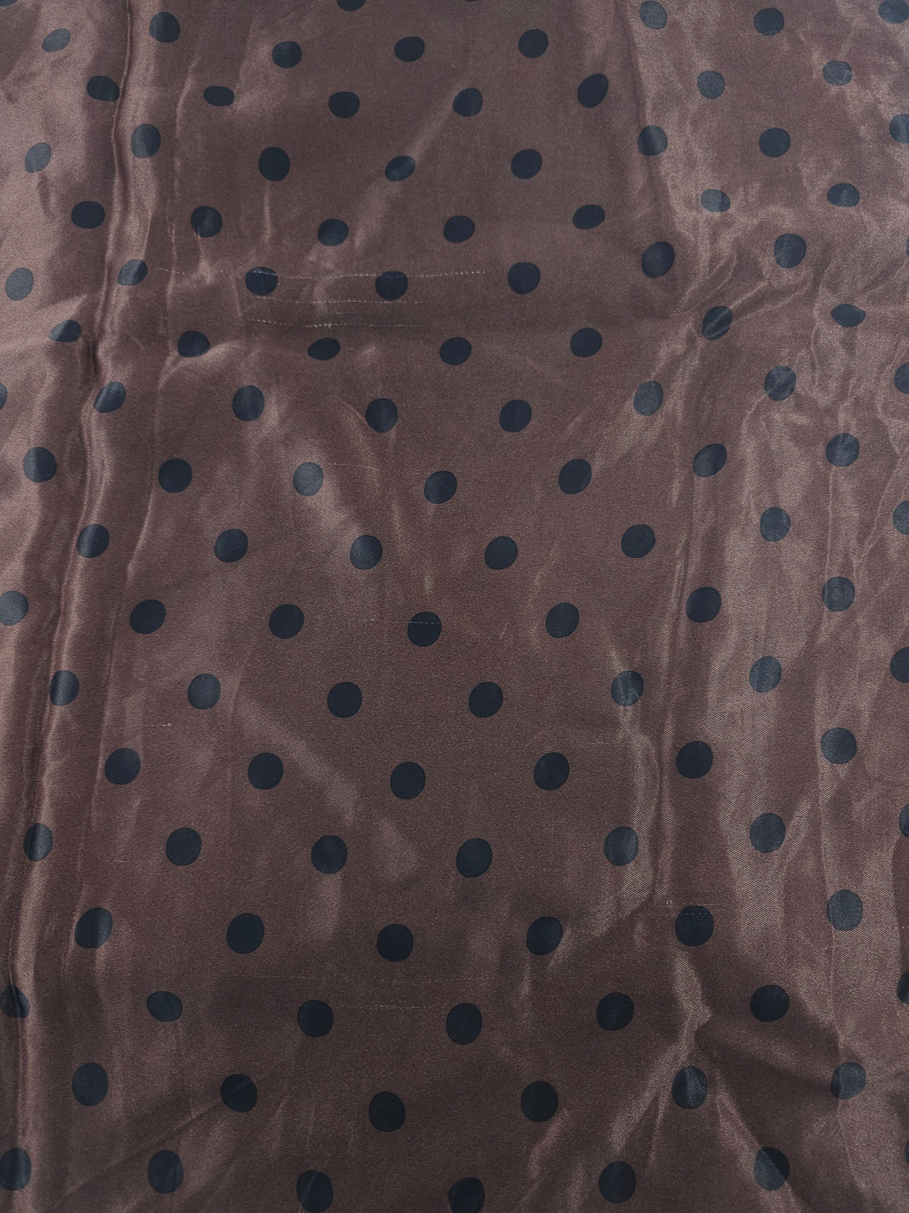 Brown polka Viscose satin- 1.7m piece