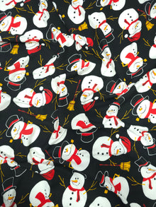  Black Snowman Viscose Jersey