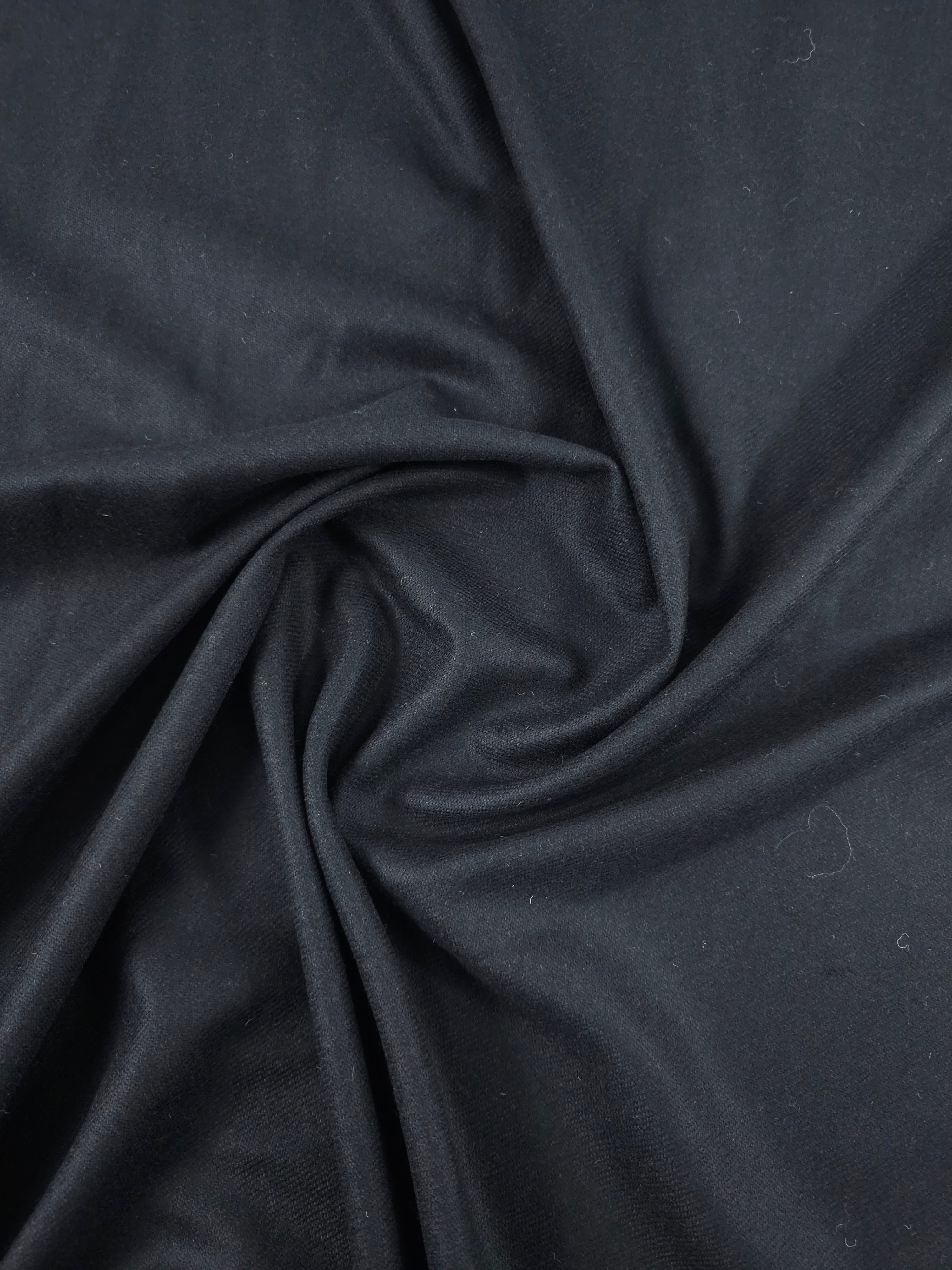 Black Twill Lightweight Soft 100% Wool *ABRAHAM MOON*