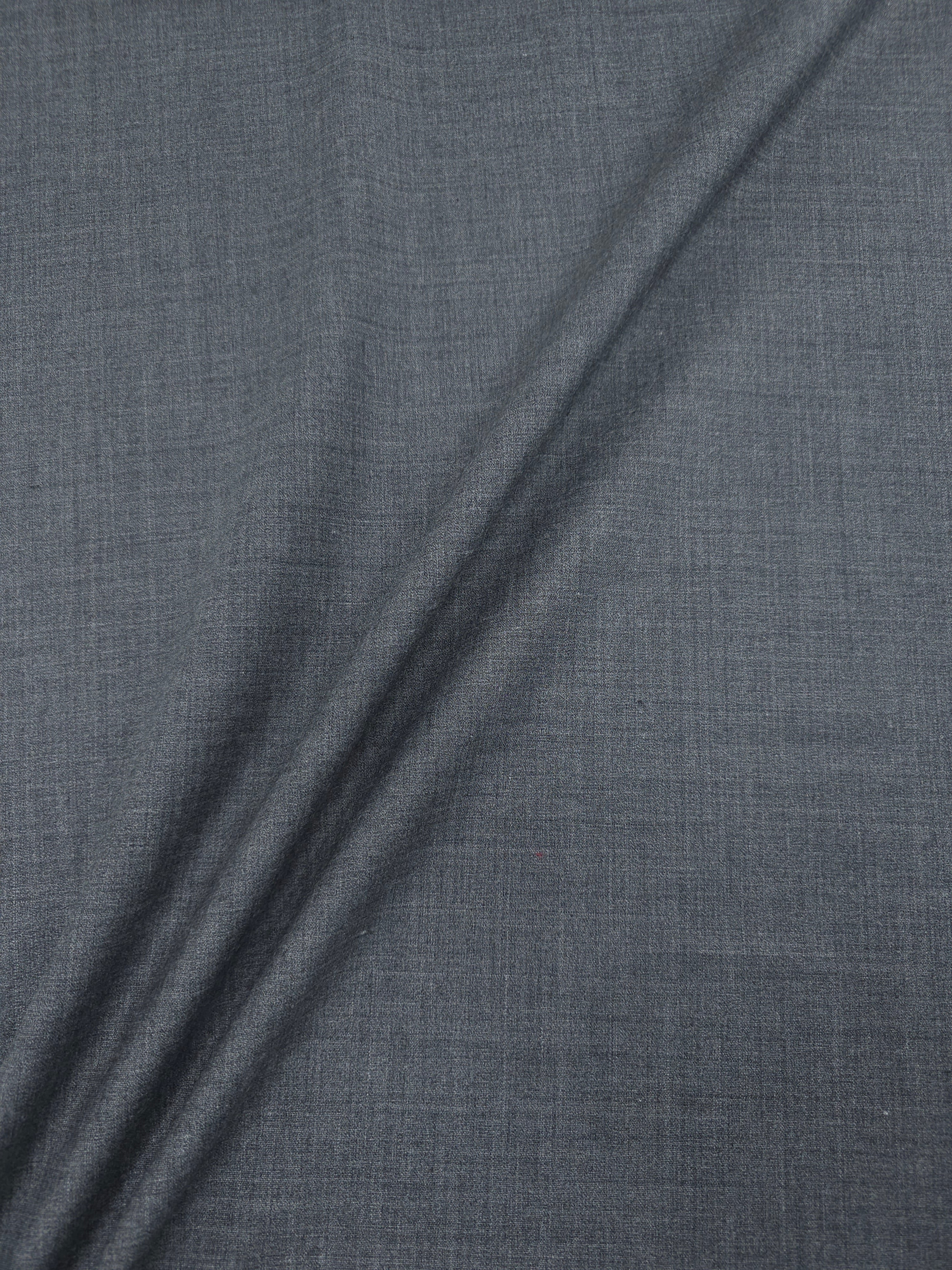 Dark Grey Slub Poly Wool Suiting - 3m Piece
