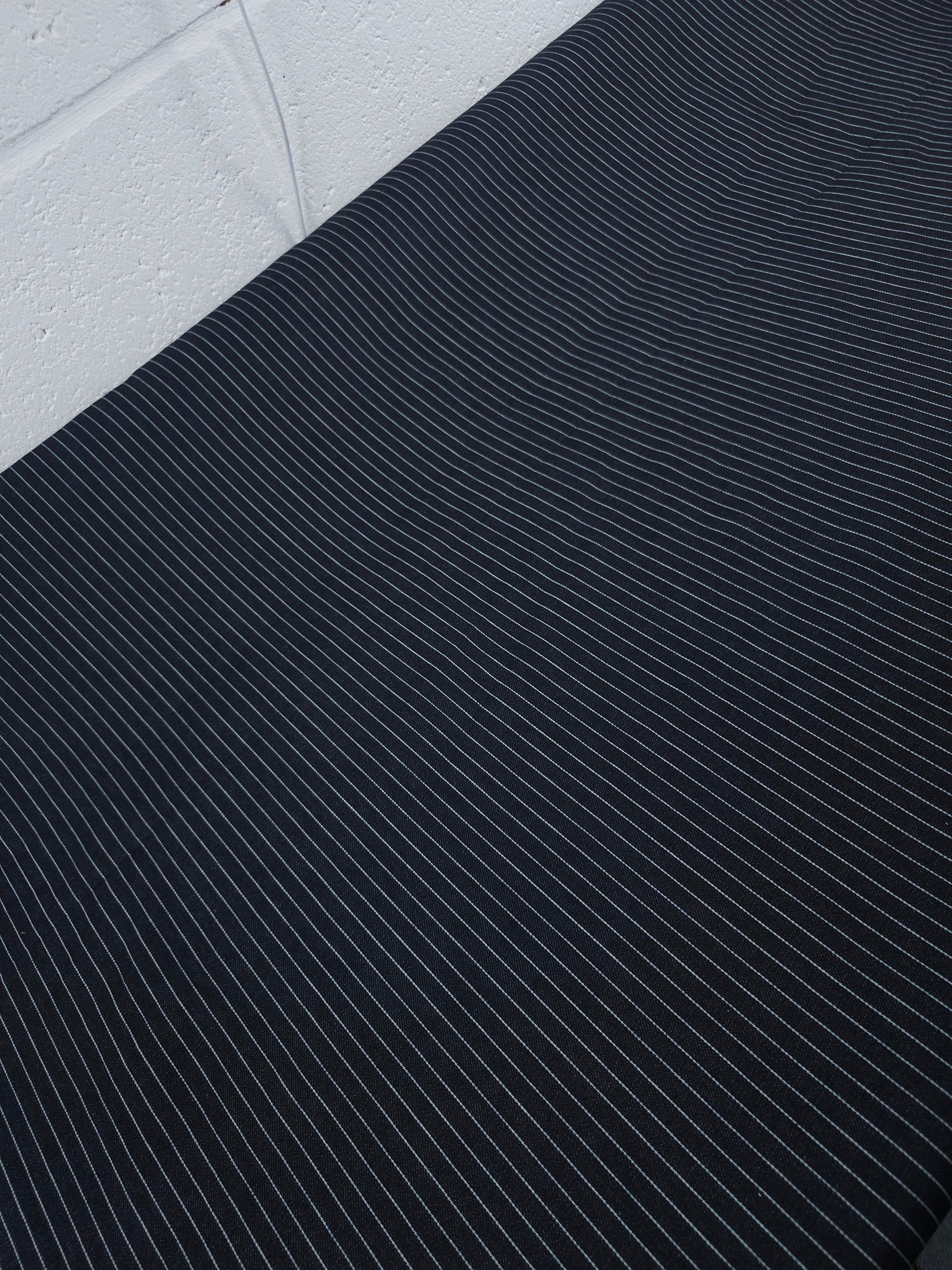 Charcoal Navy Dotty Pinstripe Denim