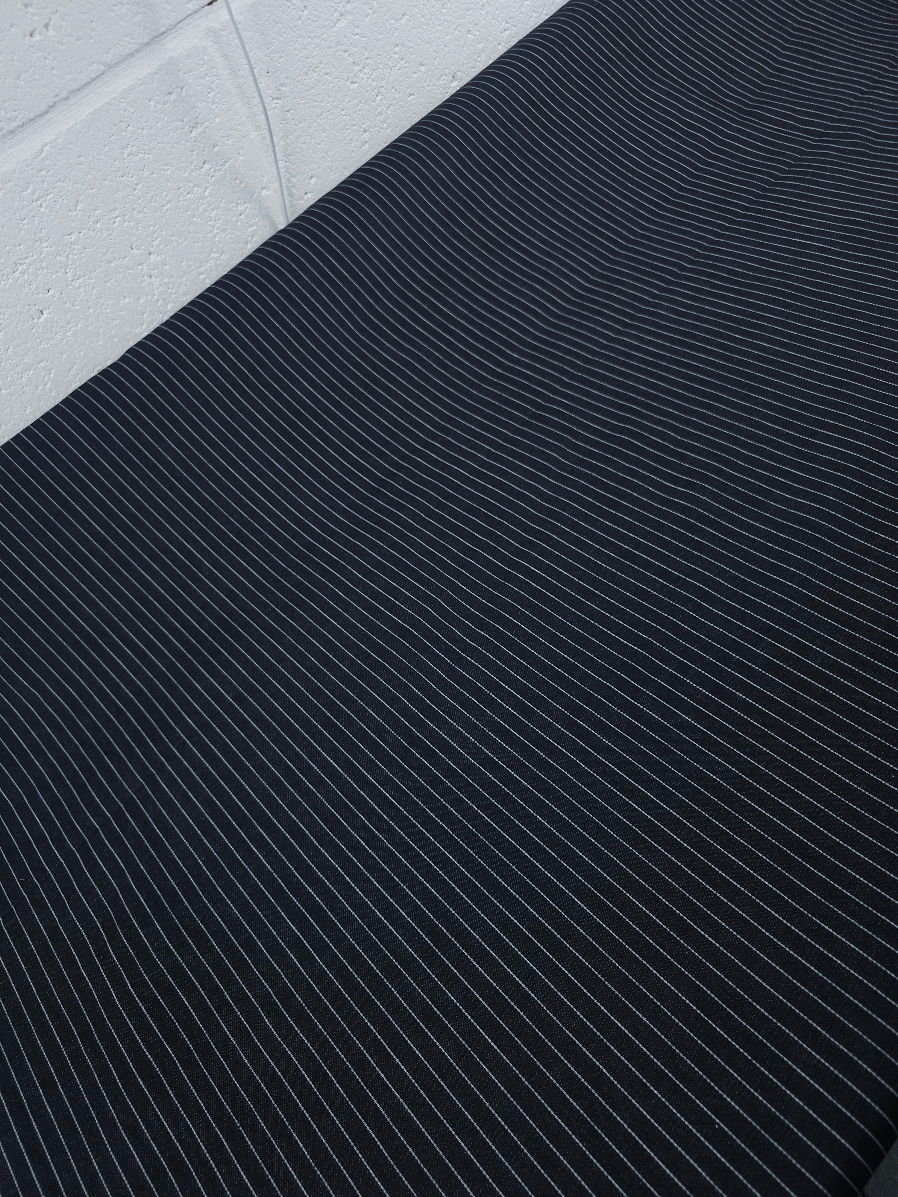Charcoal Navy Dotty Pinstripe Denim