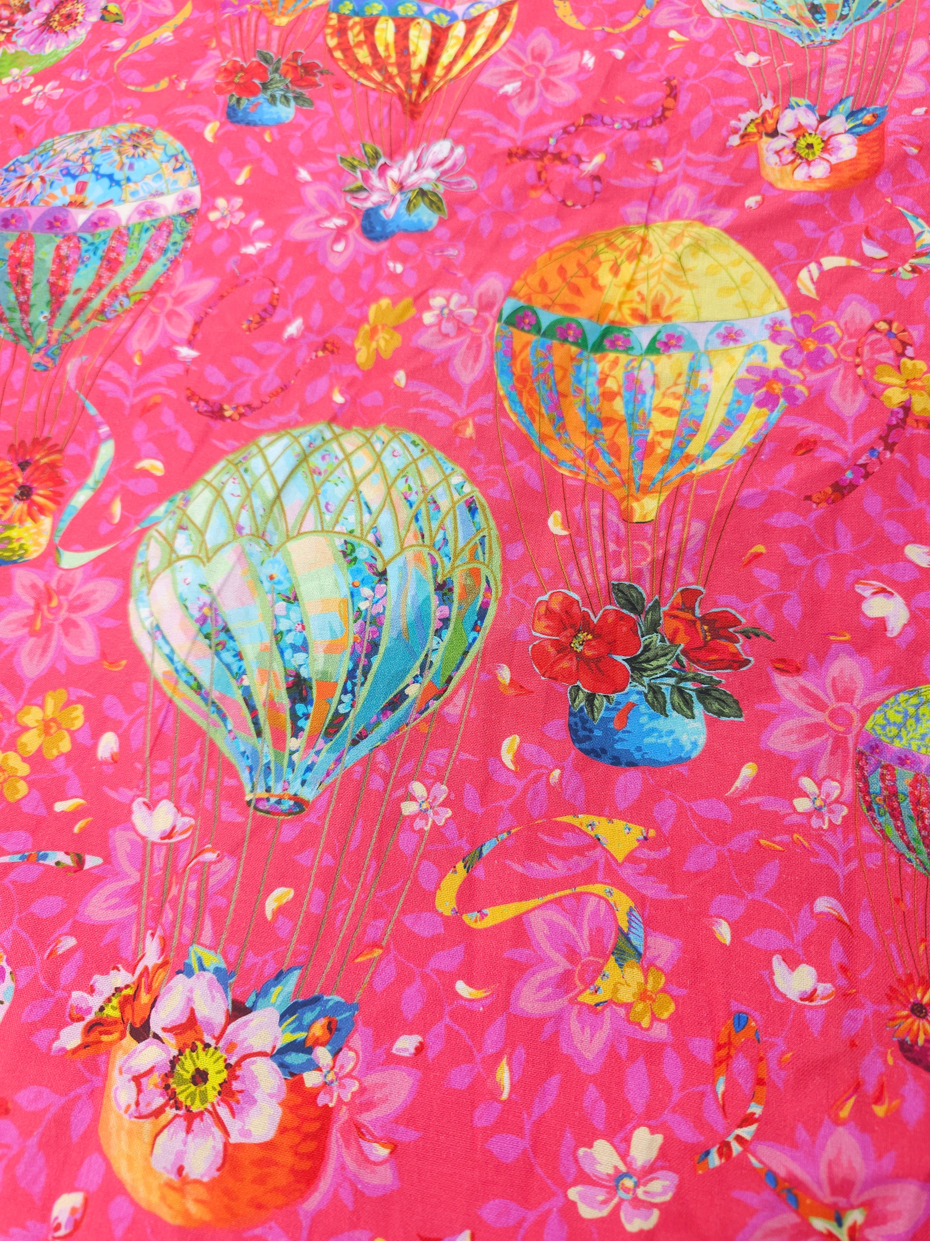 Pink hot air balloon Cotton- 2.4m piece