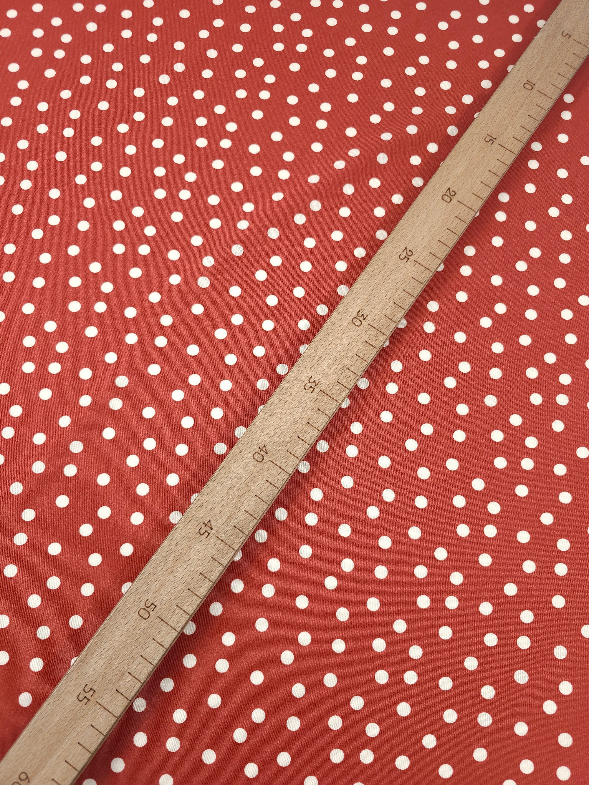 Brick Mini Polka Dot Viscose Challis