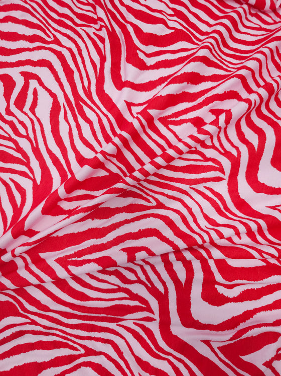 Pink/Red Zebra Stripe Viscose Jersey