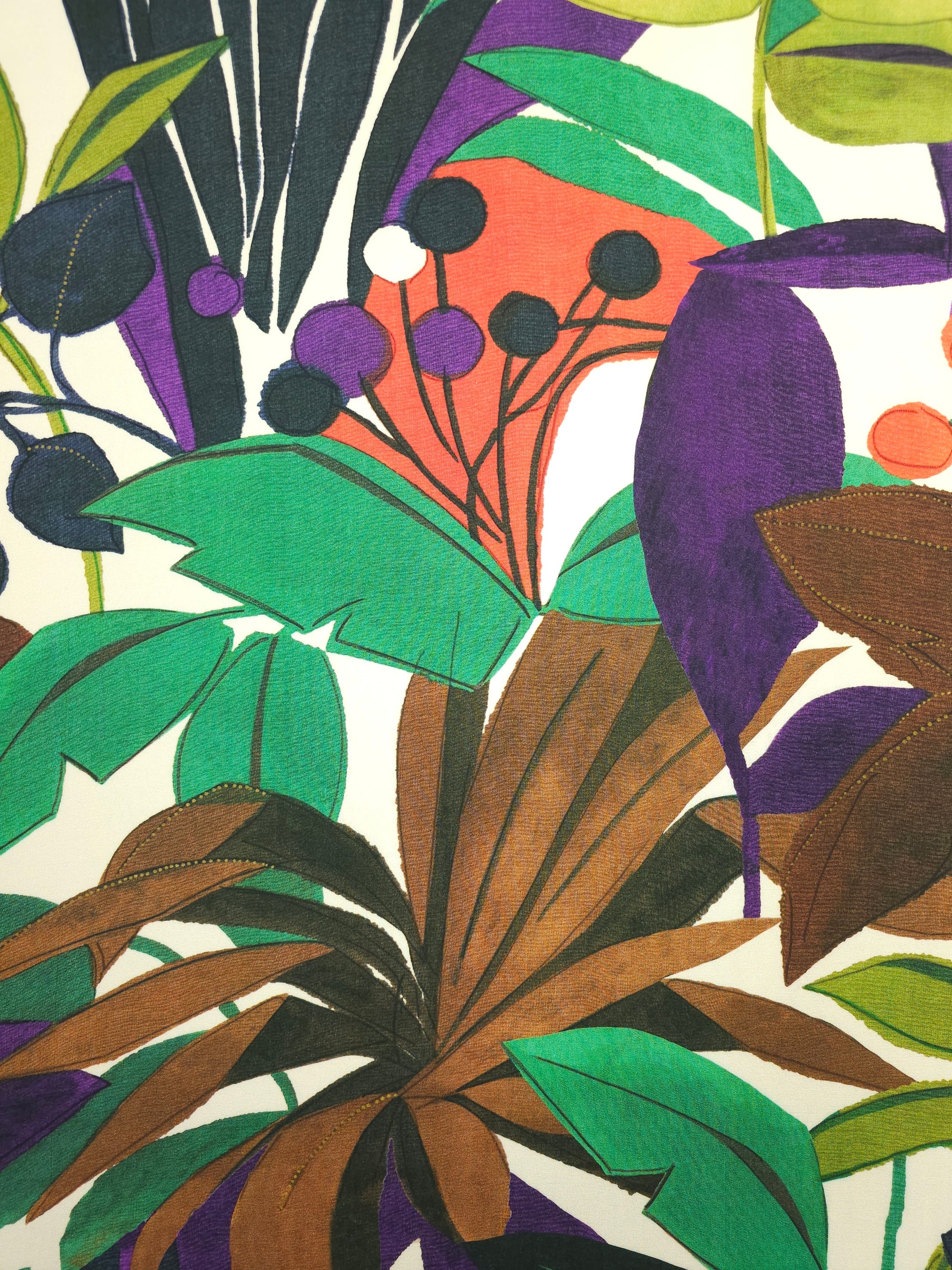 Large Palm Floral Viscose Challis *DEFECT*