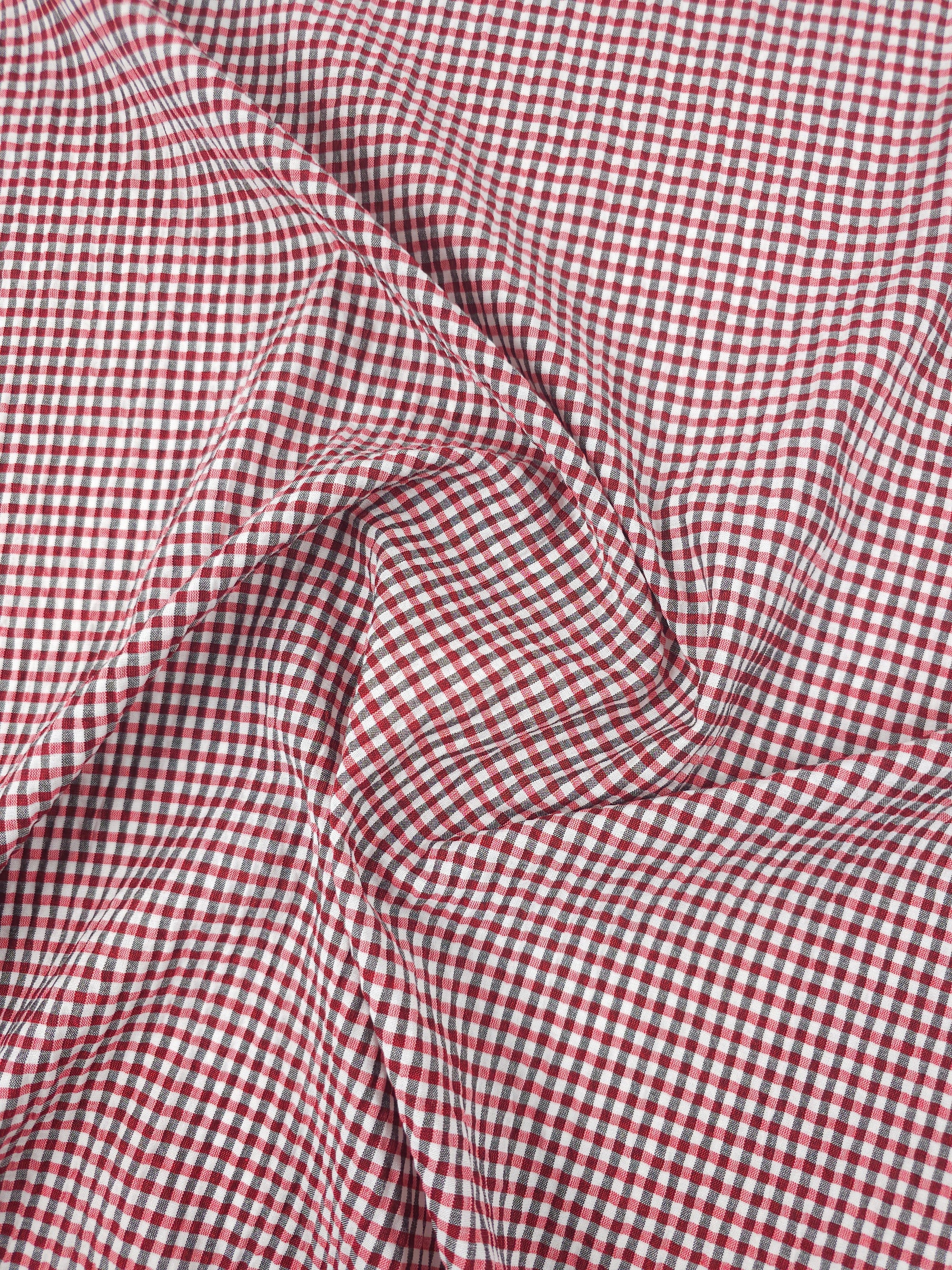 Red/Black Mini Gingham Poly Cotton