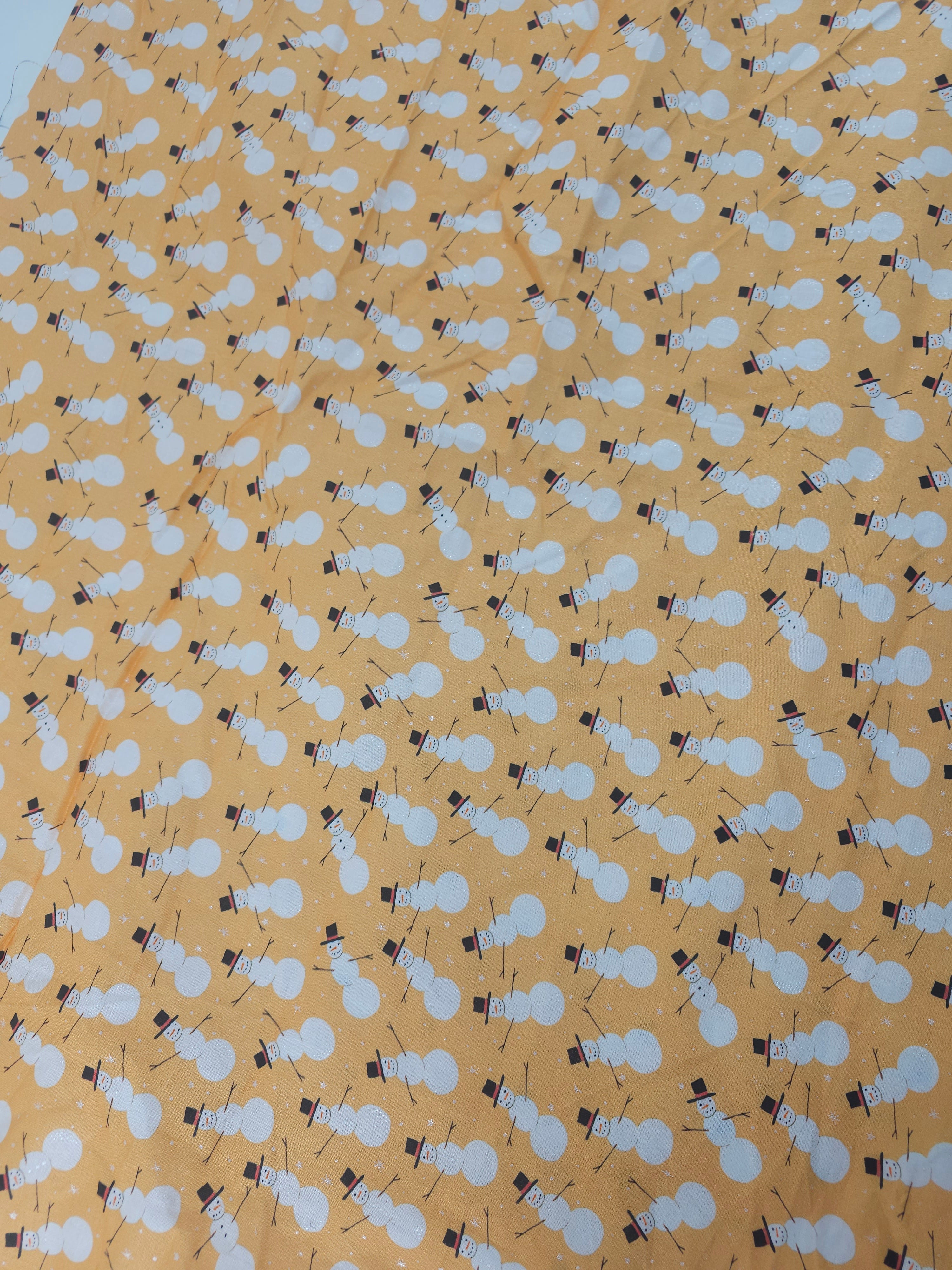 Apricot snowman Cotton- 1.1m piece