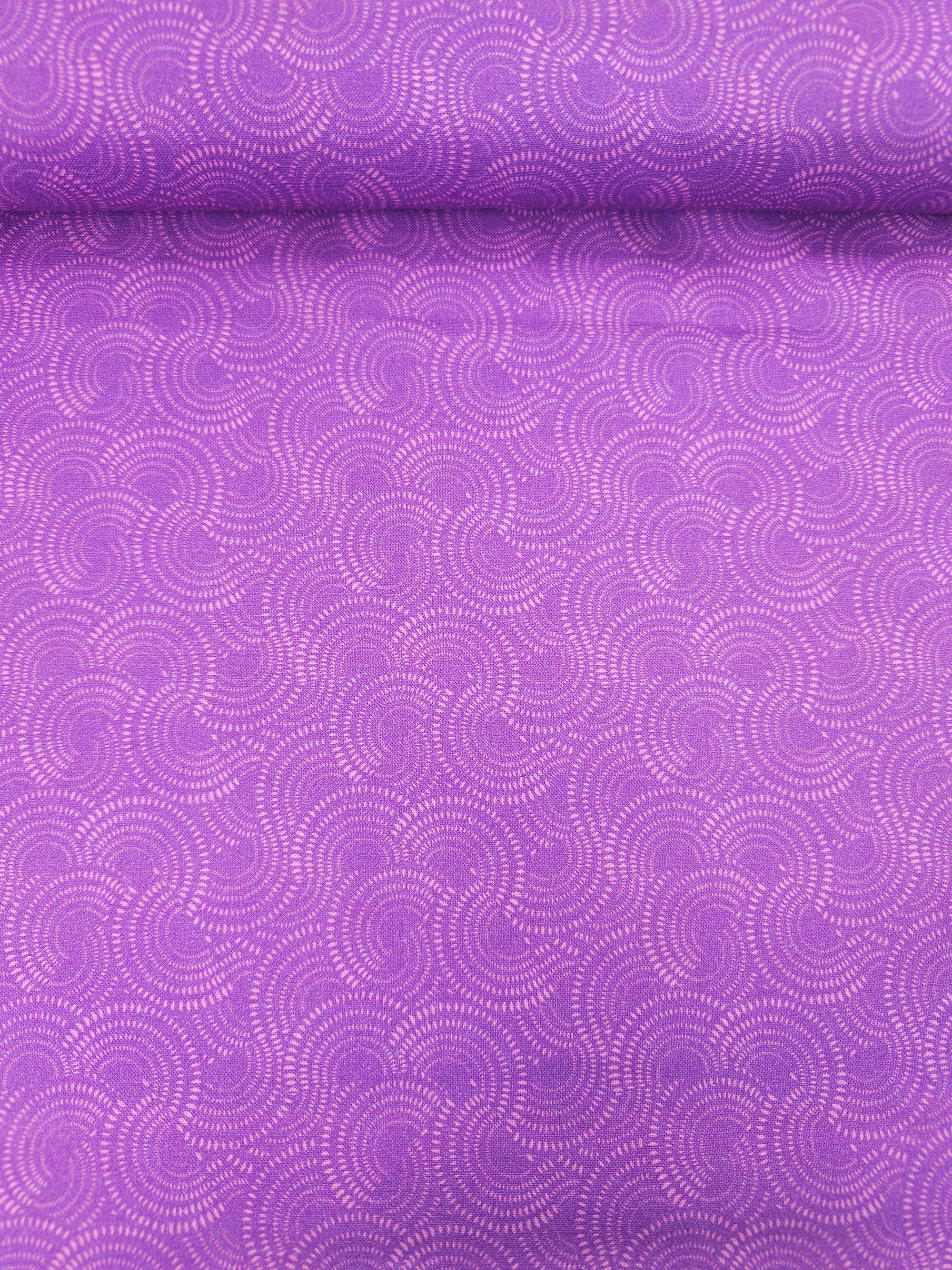 Purple Abstract Curve Spiral 100% Cotton