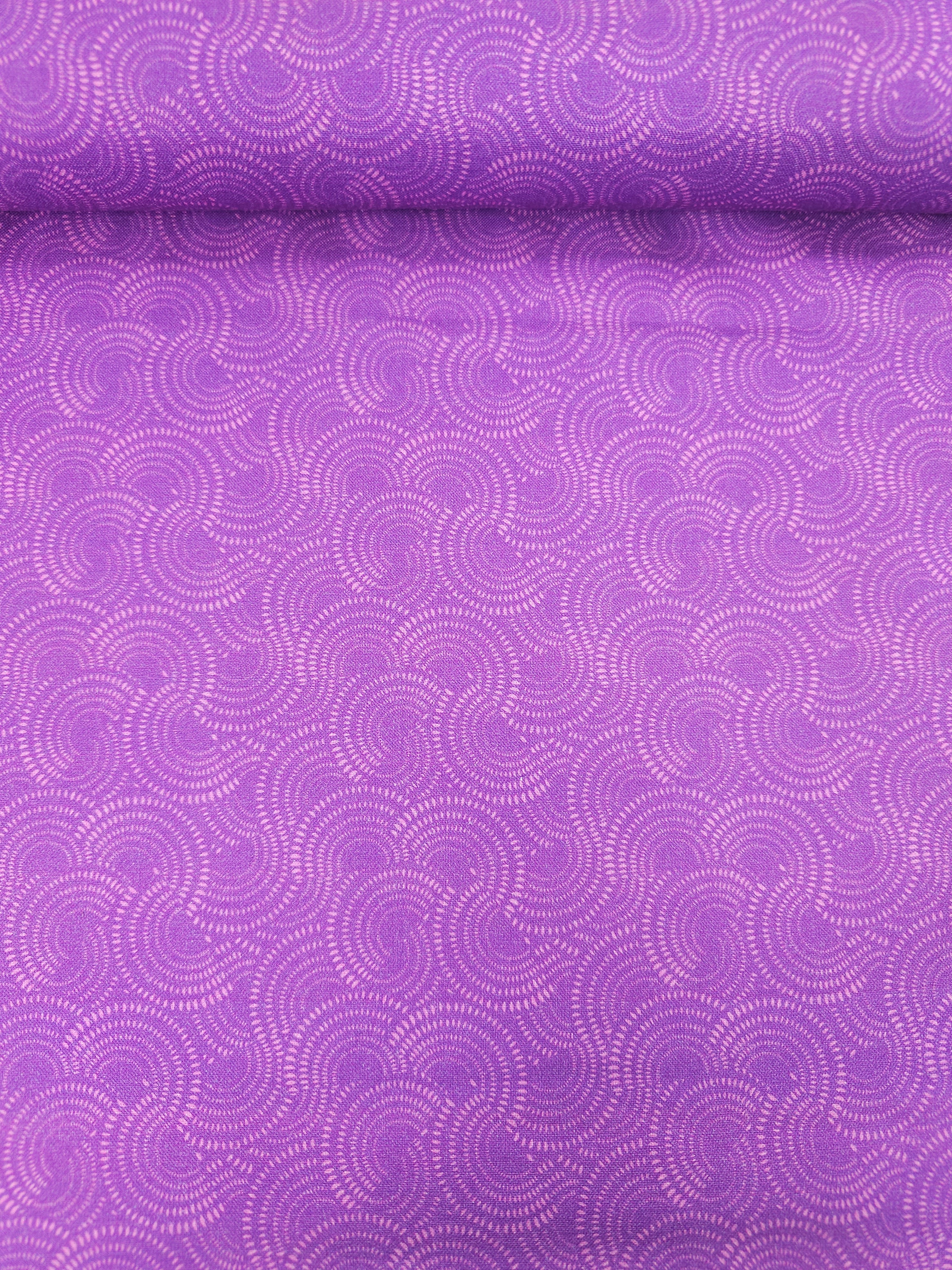 Purple Abstract Curve Spiral 100% Cotton