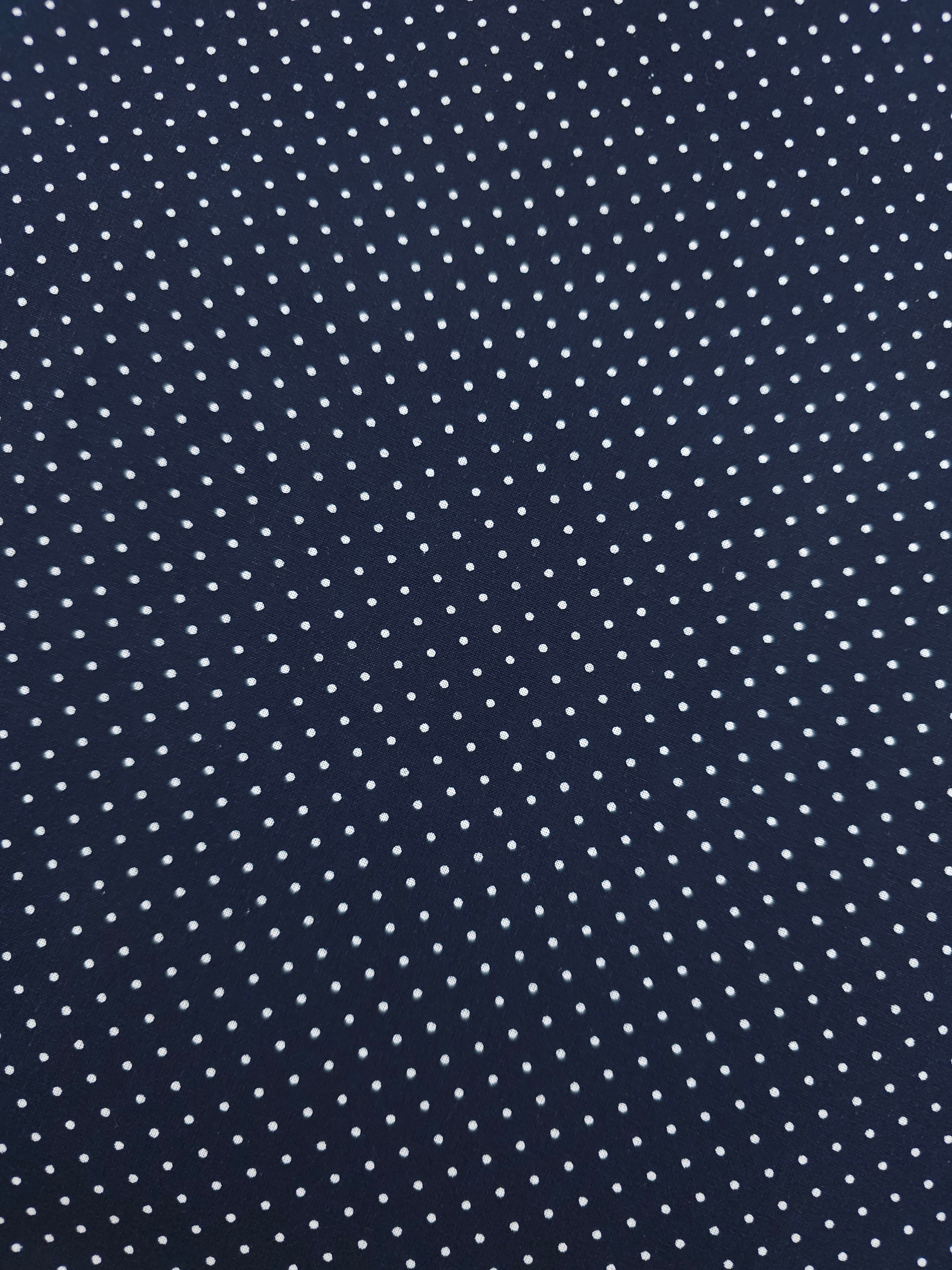 Dark Navy Micro Polka Dot 100% Cotton 60"