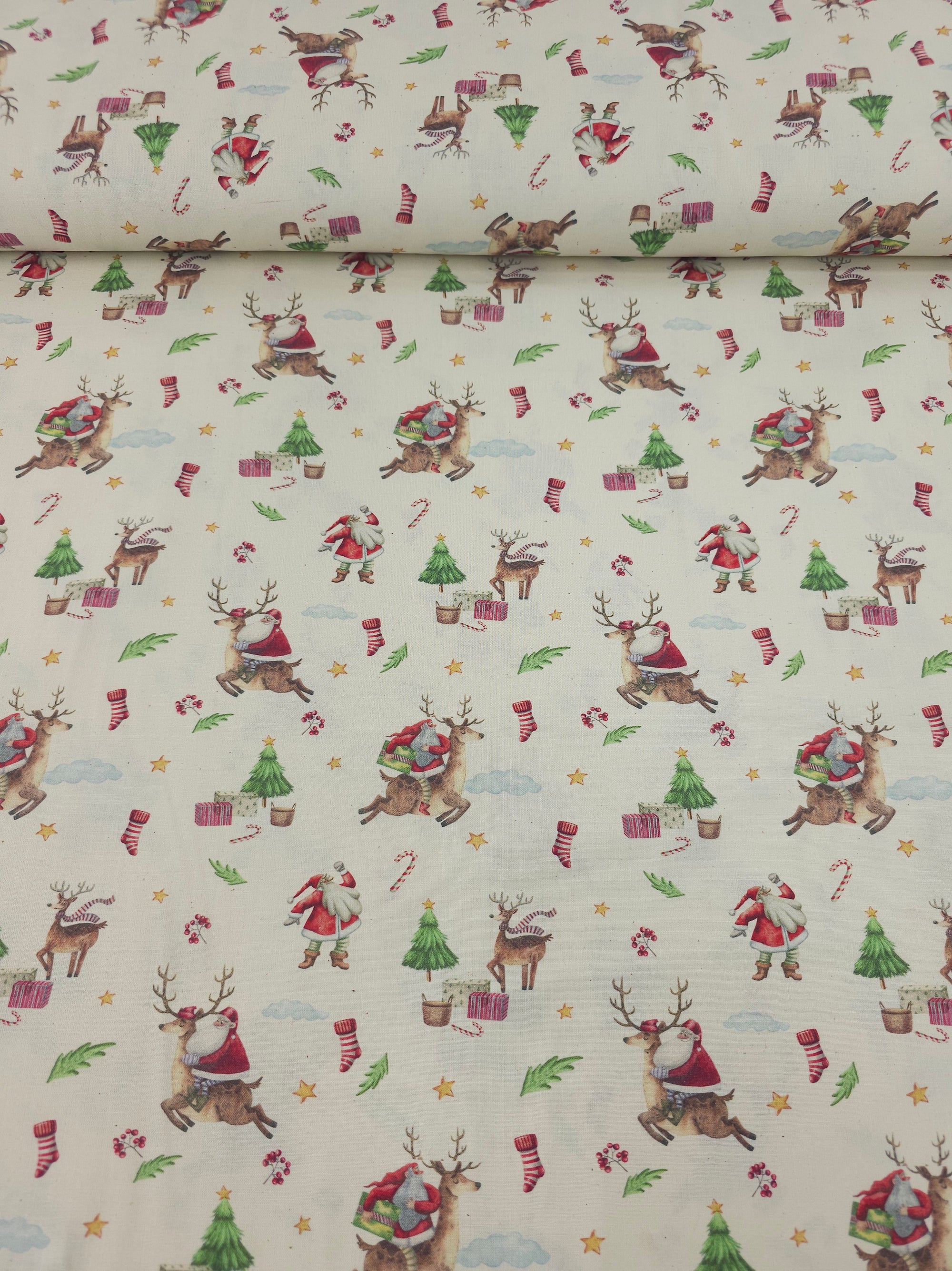 Santa's Reindeer Ride 100% Cotton 60"