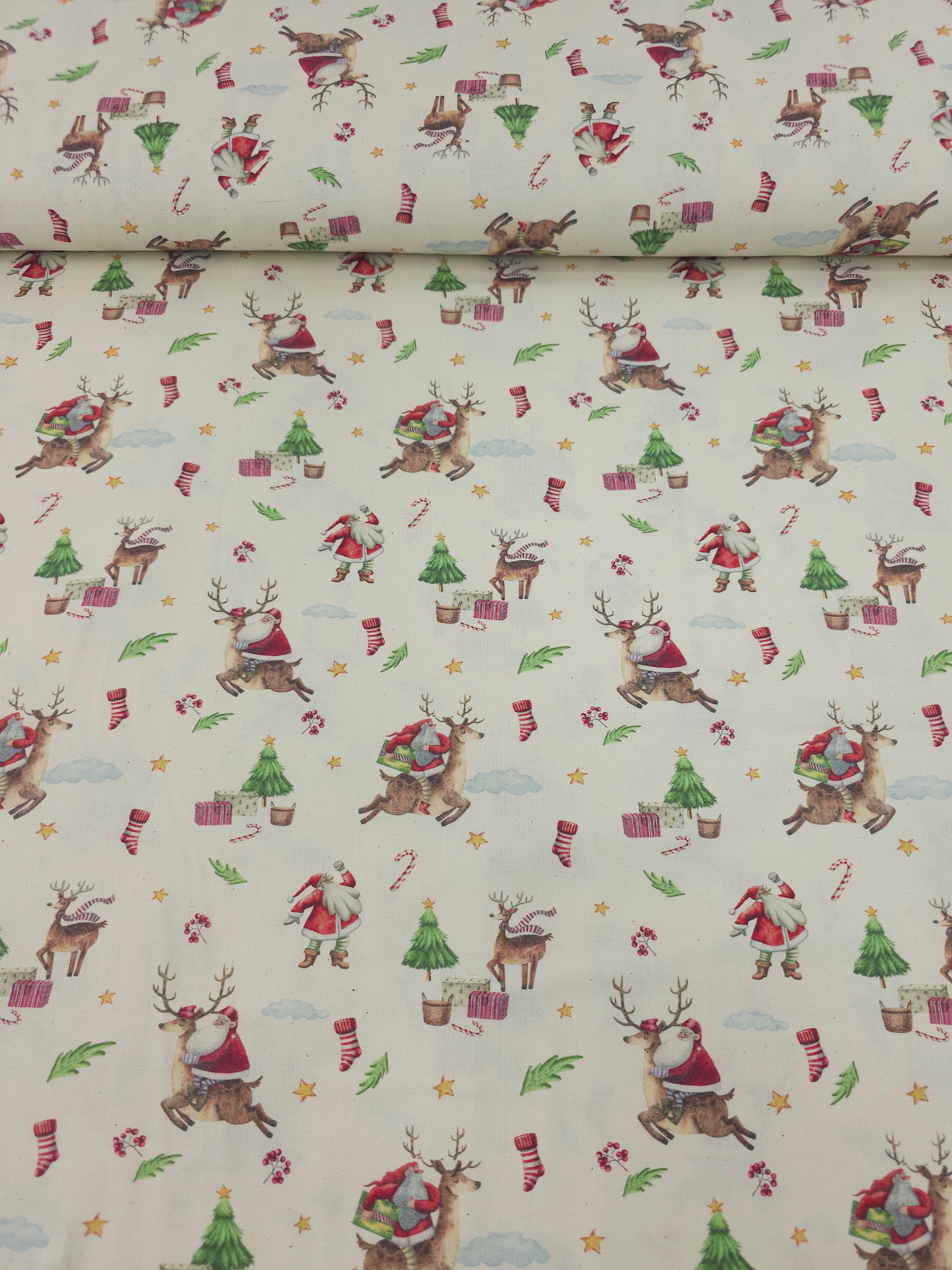 Santa's Reindeer Ride 100% Cotton 60"