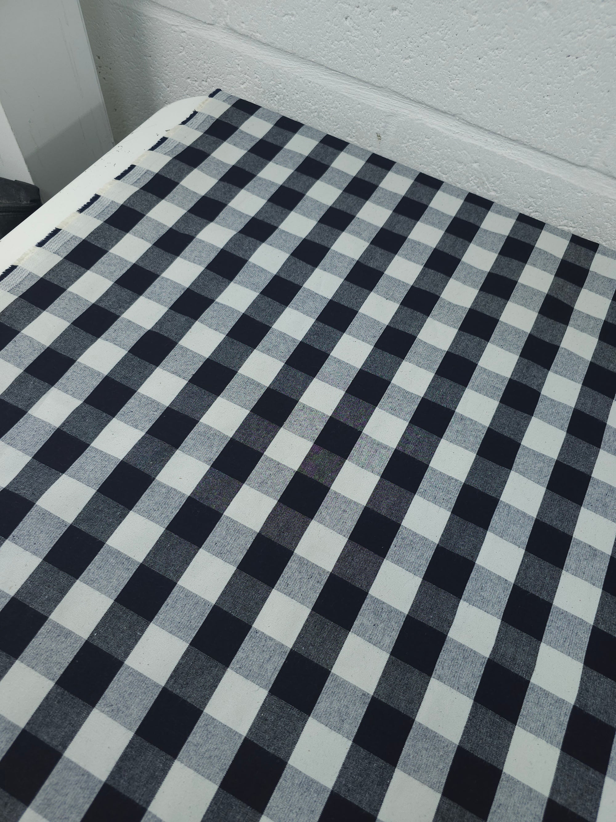 Black/Grey Square Check Denim