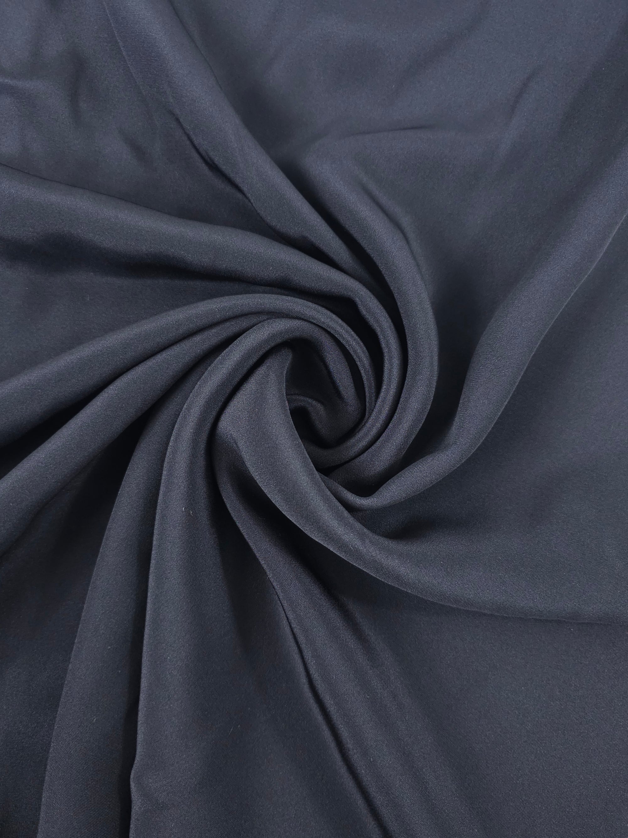 Black Poly Crepe - 1.40m Piece