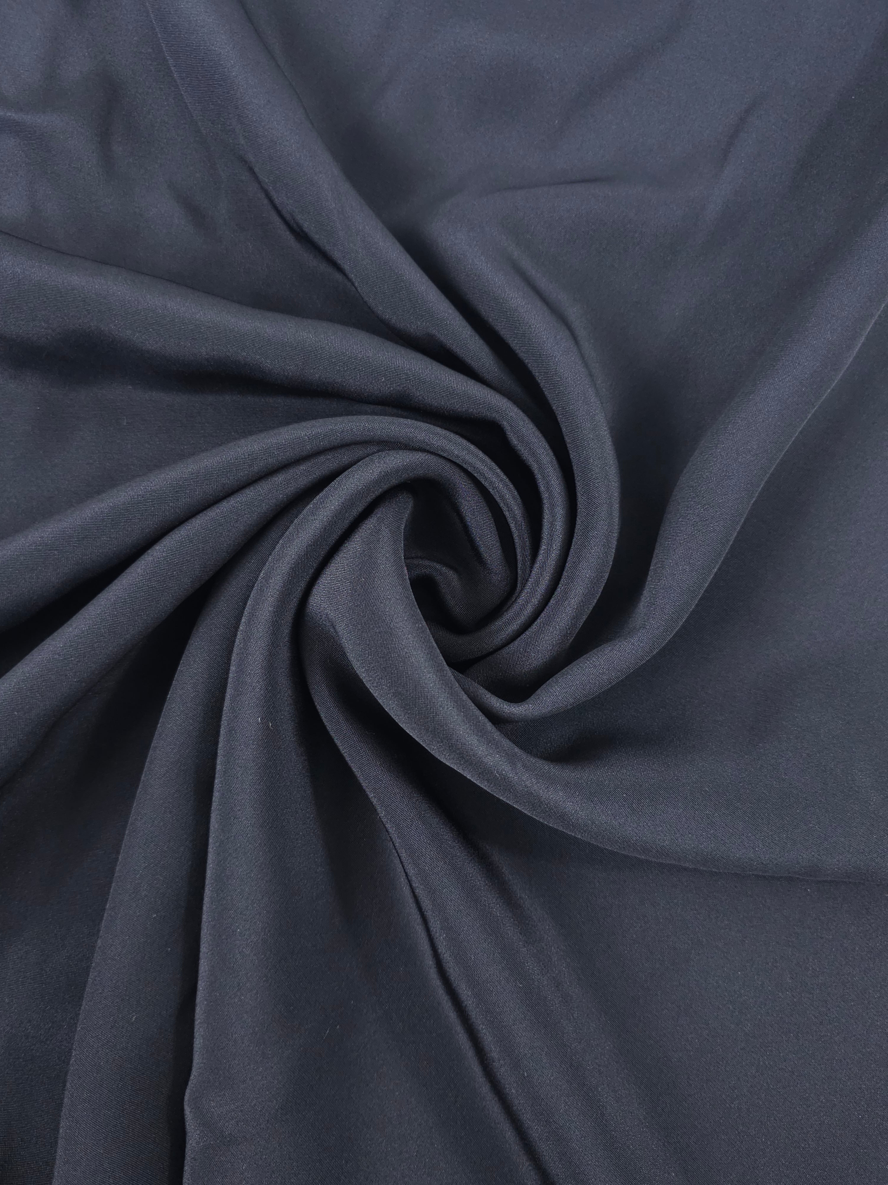Black Poly Crepe - 1.40m Piece